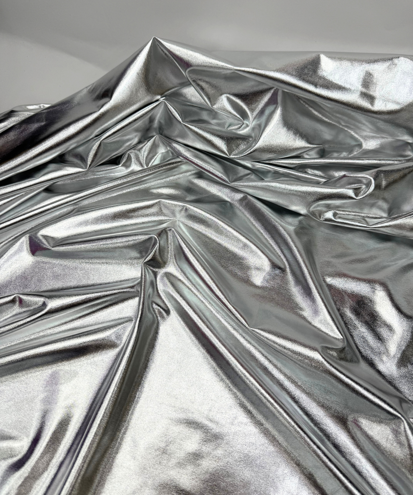 Silver Metallic Stretch Foil Lame