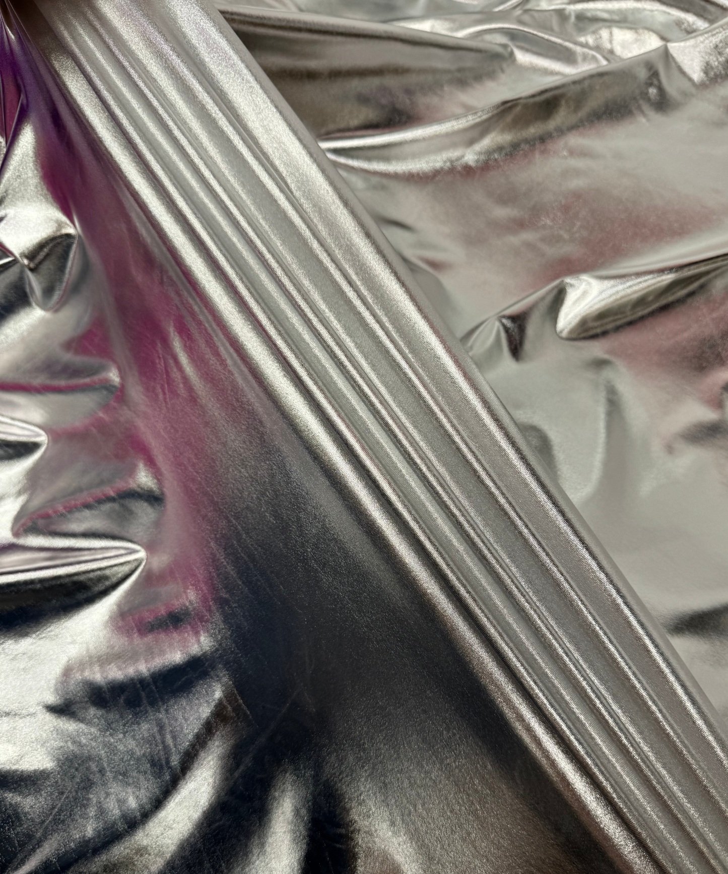 Silver Metallic Stretch Foil Lame