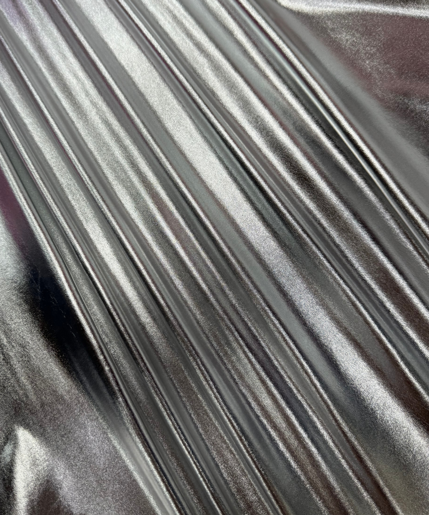 Silver Metallic Stretch Foil Lame