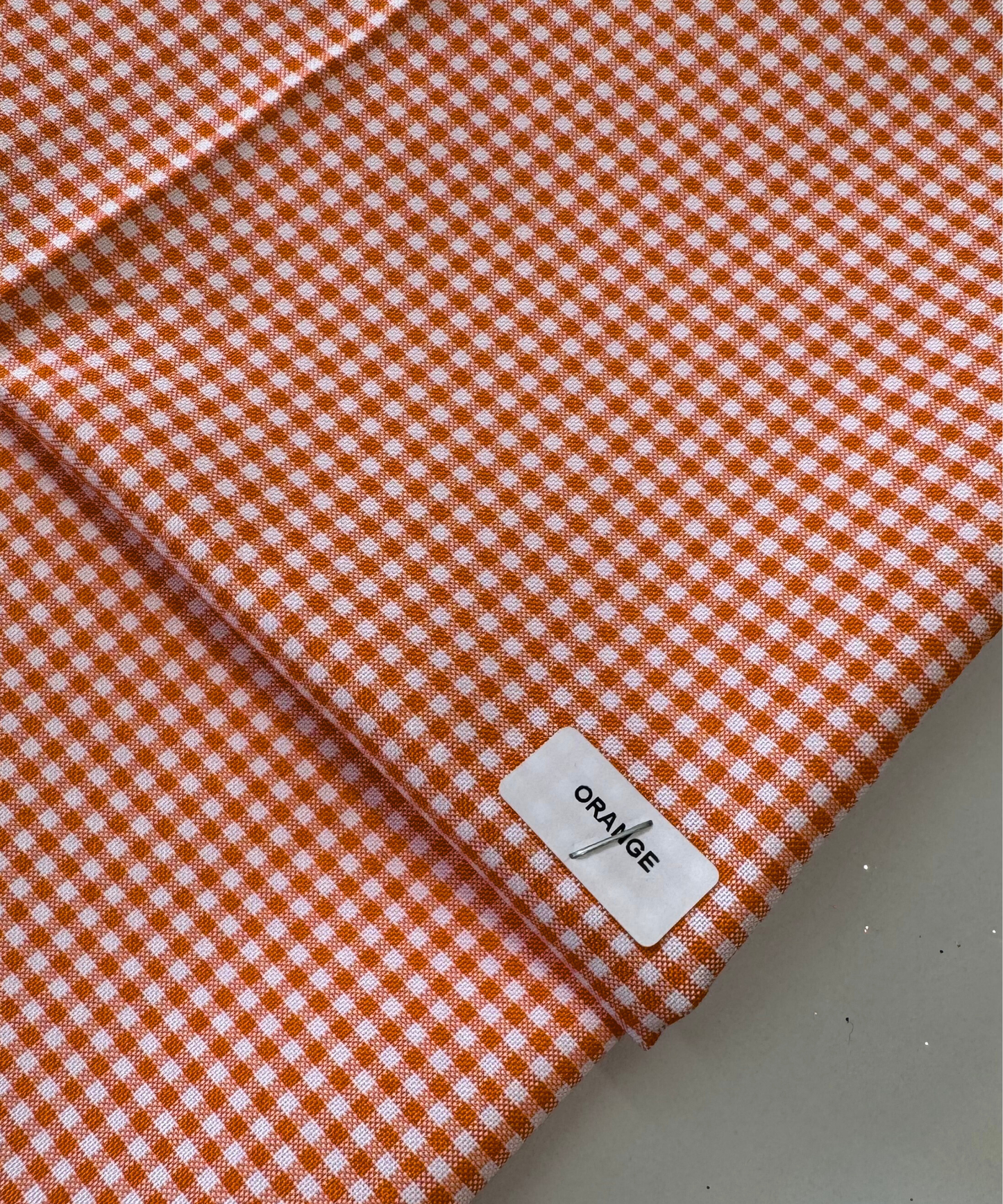 Orange 1/8" Gingham Shirting Poplin