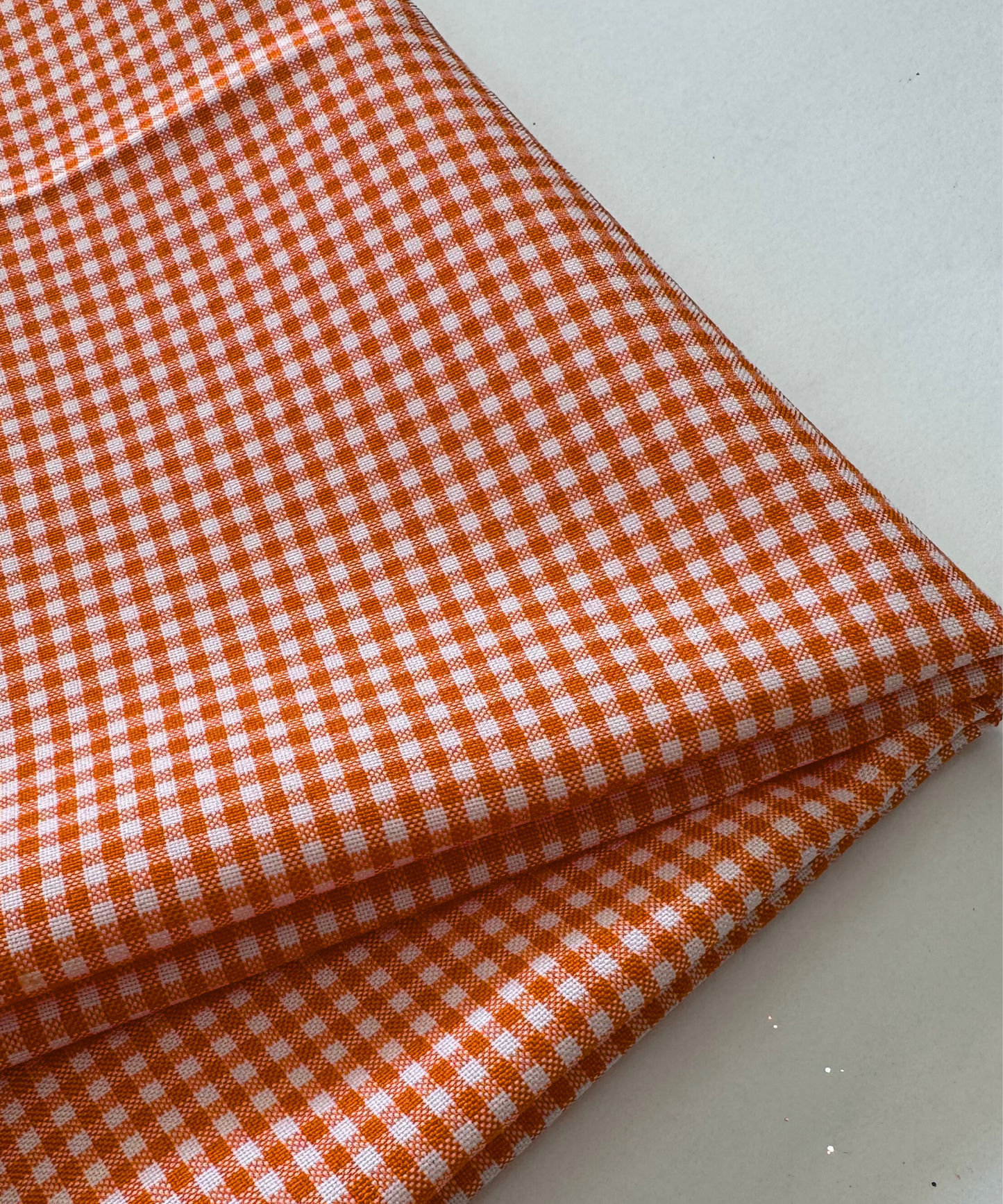 Orange 1/8" Gingham Shirting Poplin
