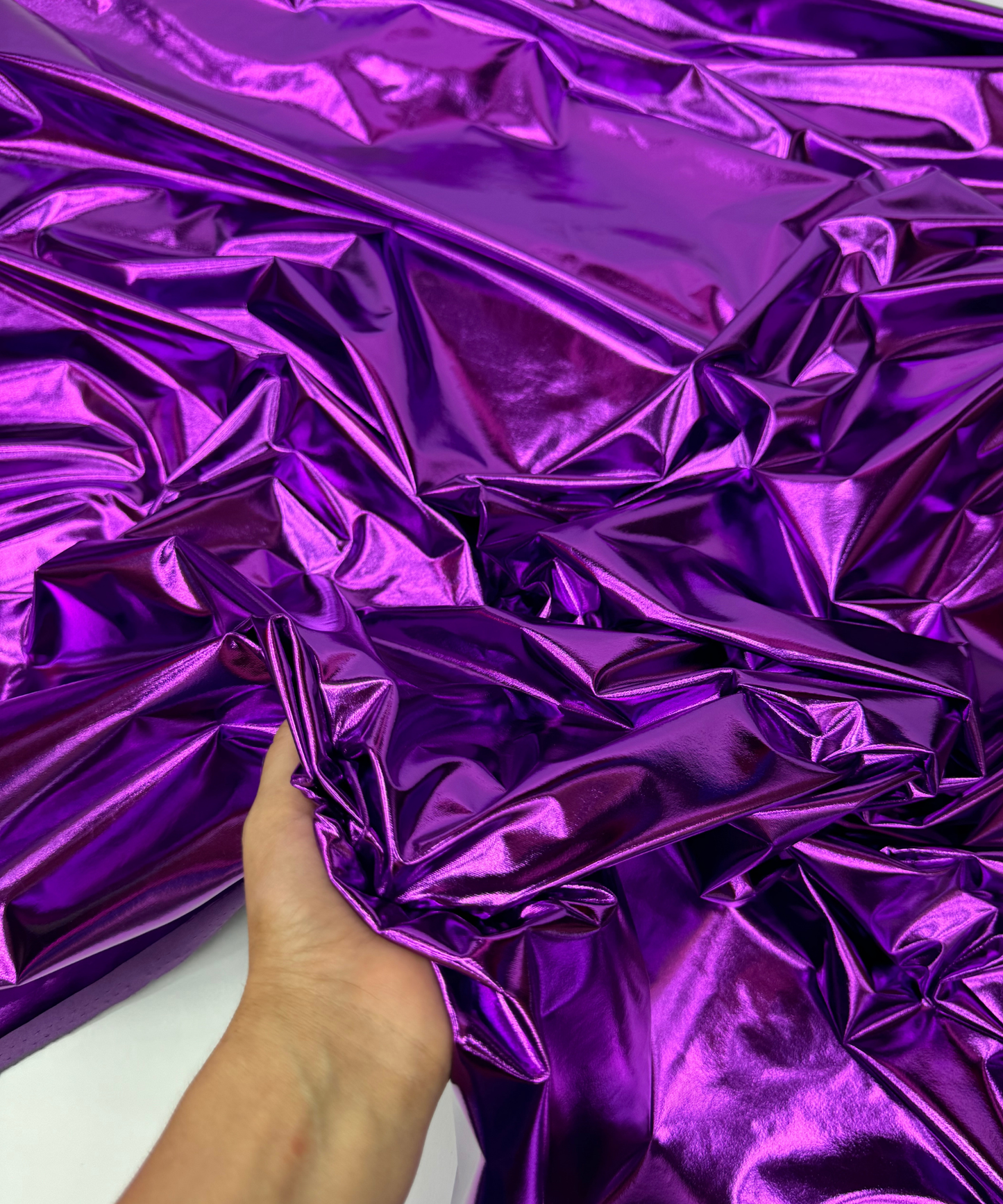 Purple Metallic Stretch Foil Lame