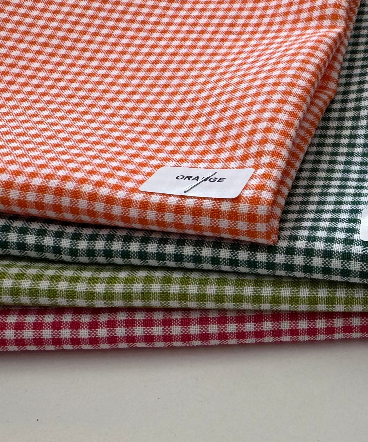 Orange 1/8" Gingham Shirting Poplin