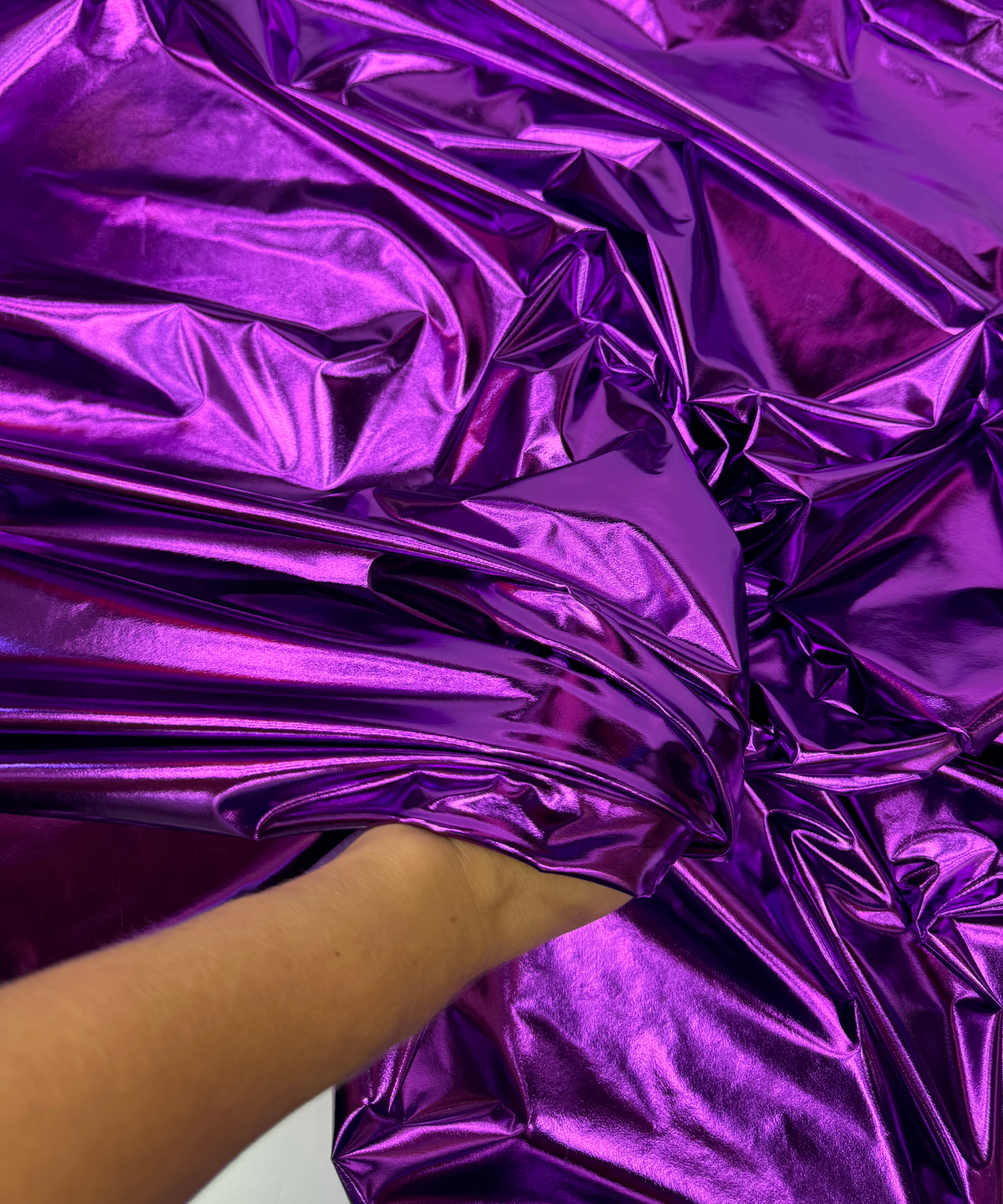 Purple Metallic Stretch Foil Lame
