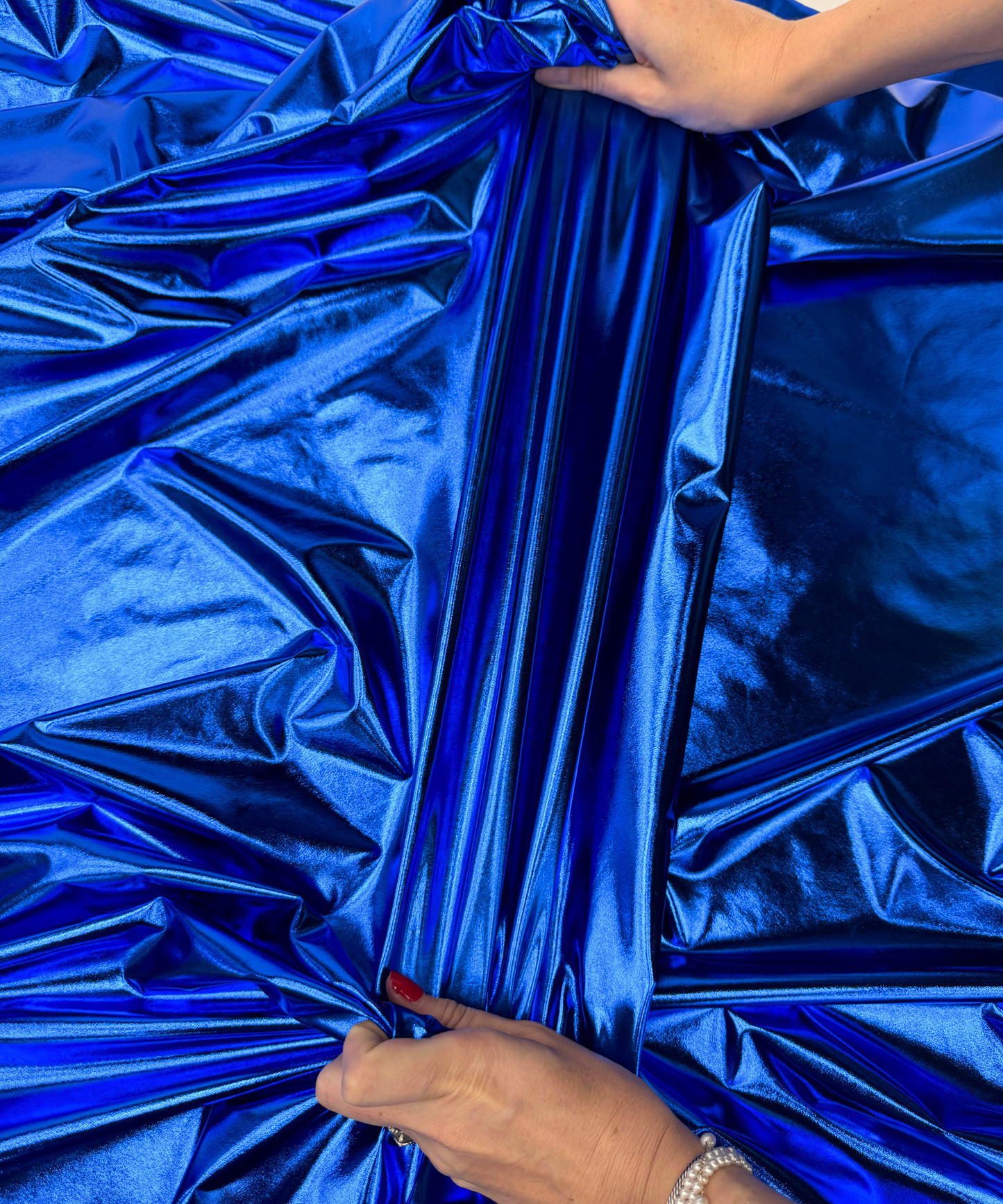 Royal Blue Metallic Stretch Foil Lame