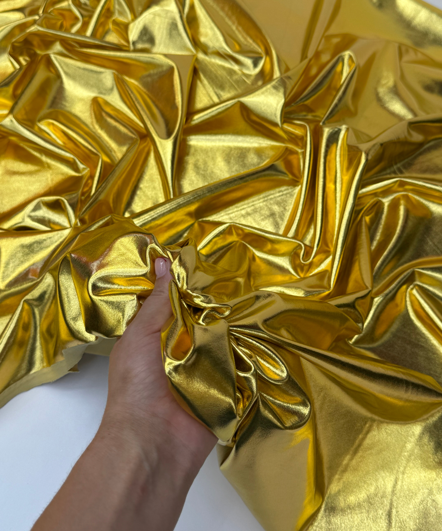Gold Metallic Stretch Foil Lame fabric