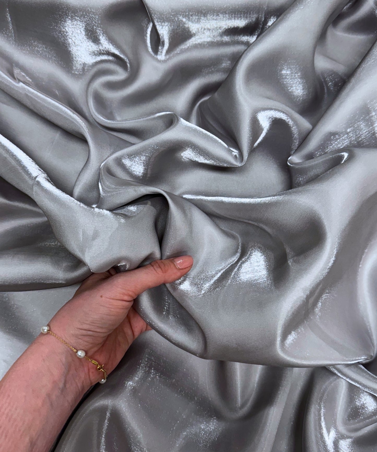 Silver Liquid Bridal Satin