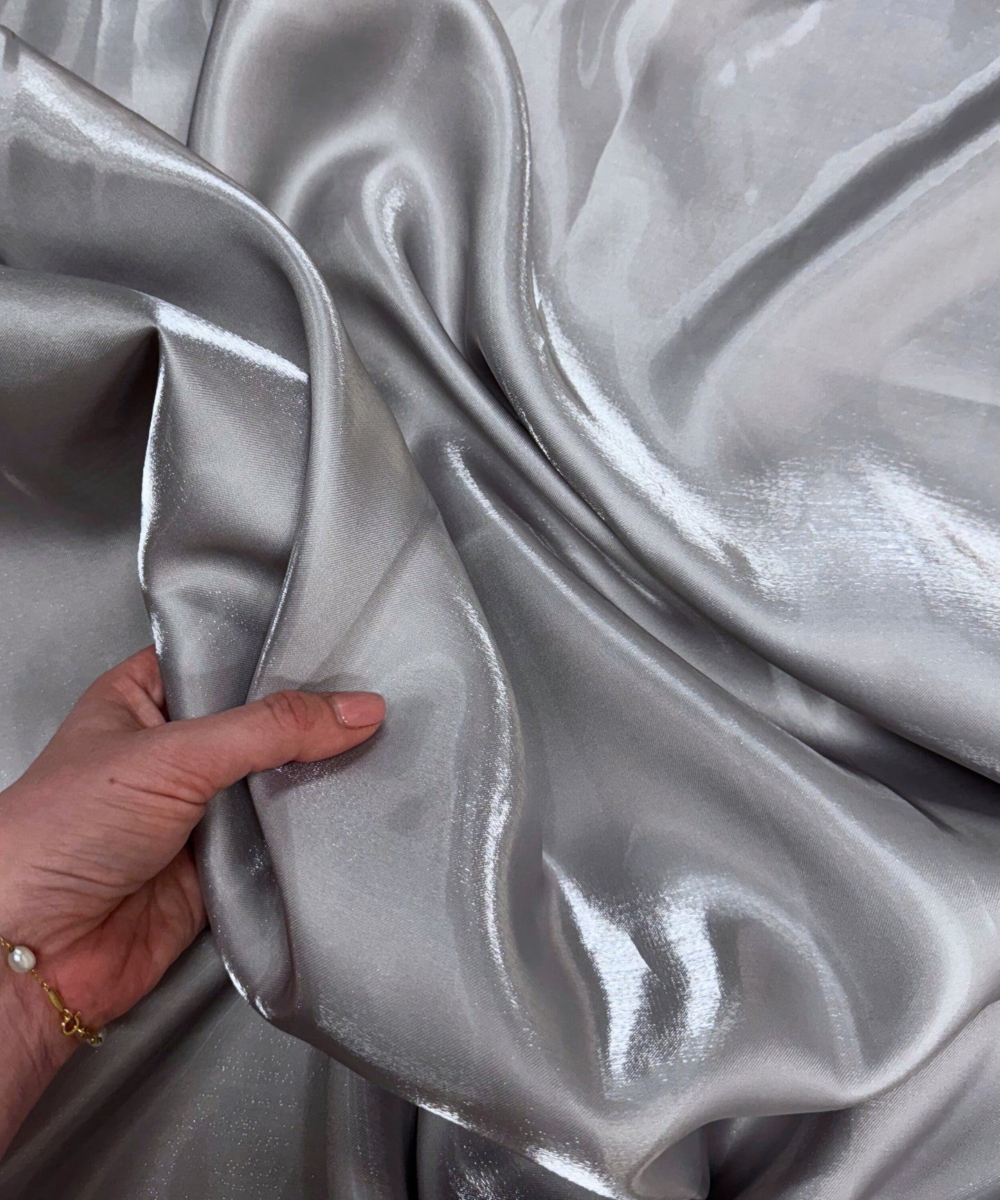 Silver Liquid Bridal Satin