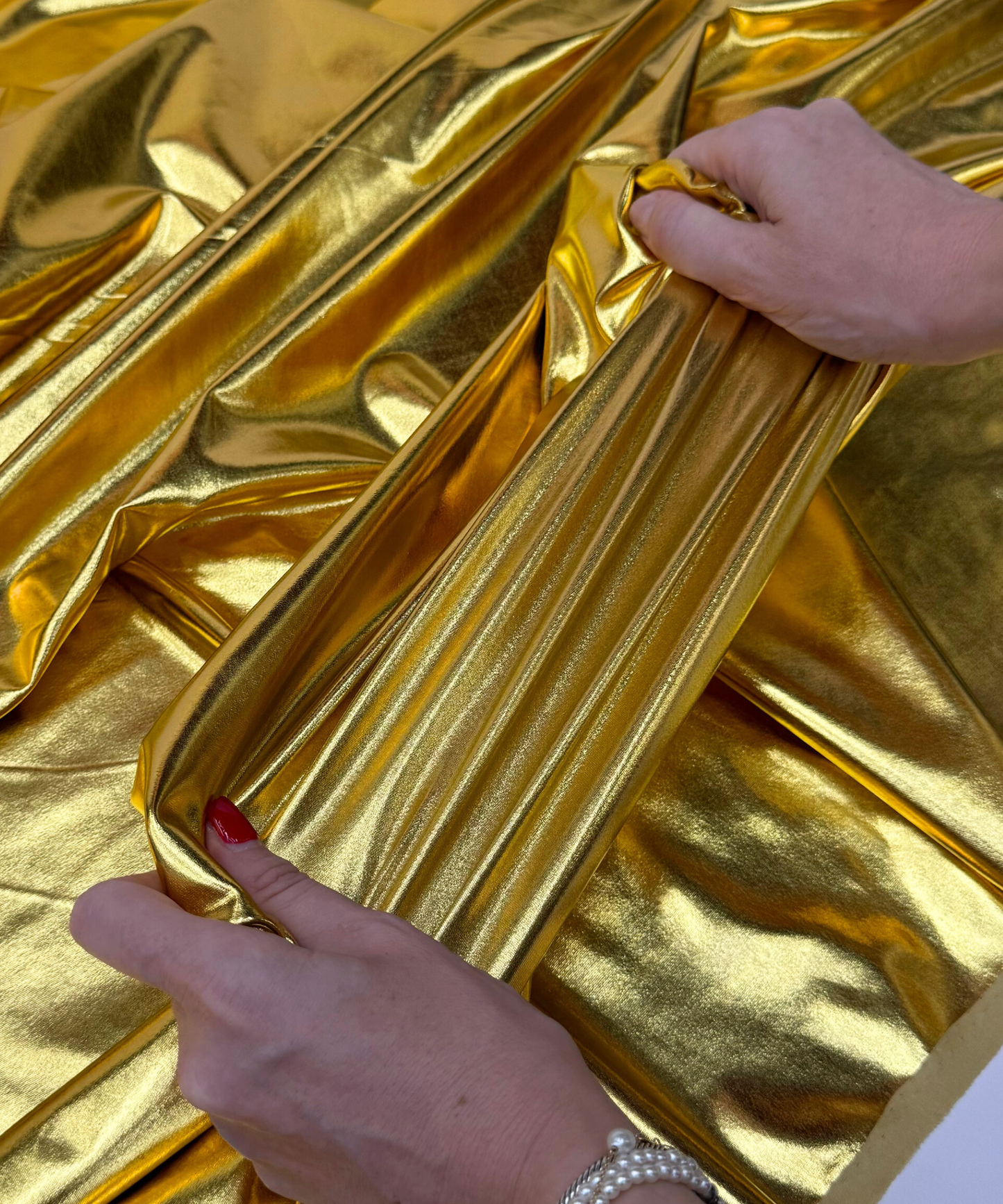 Gold Metallic Stretch Foil Lame