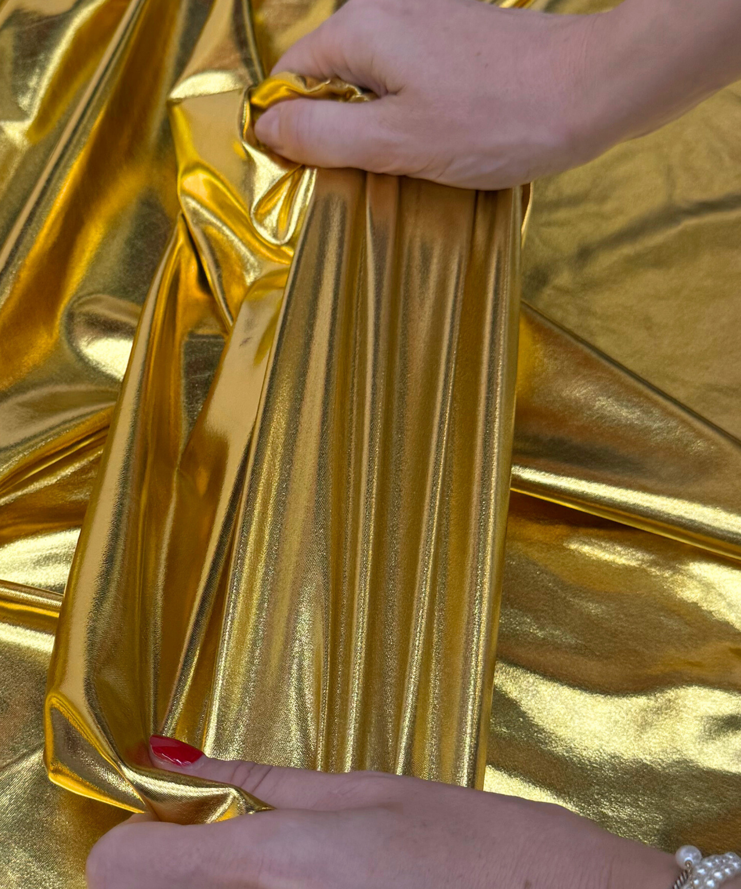 Gold Metallic Stretch Foil Lame