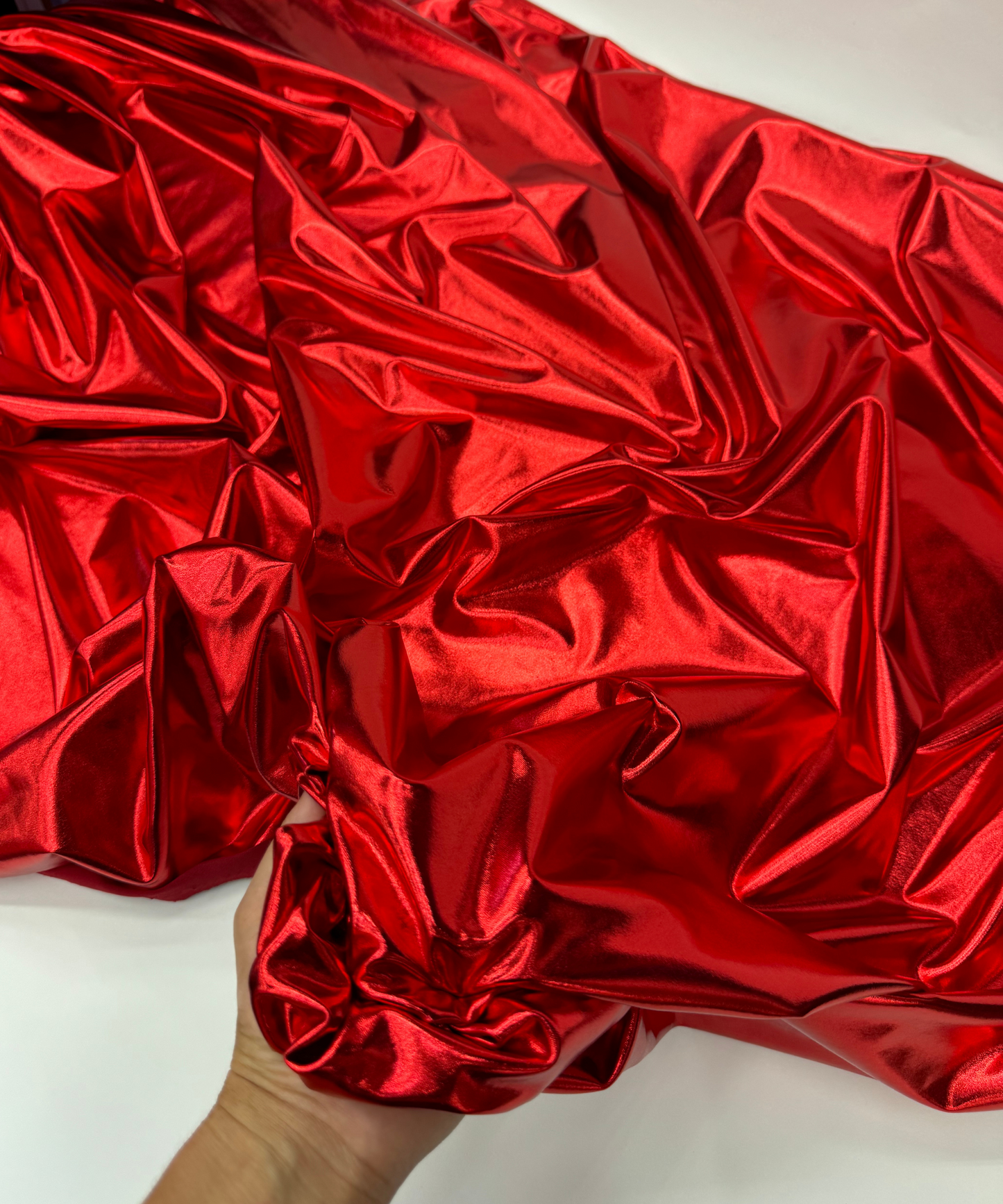 Red Metallic Stretch Foil Lame