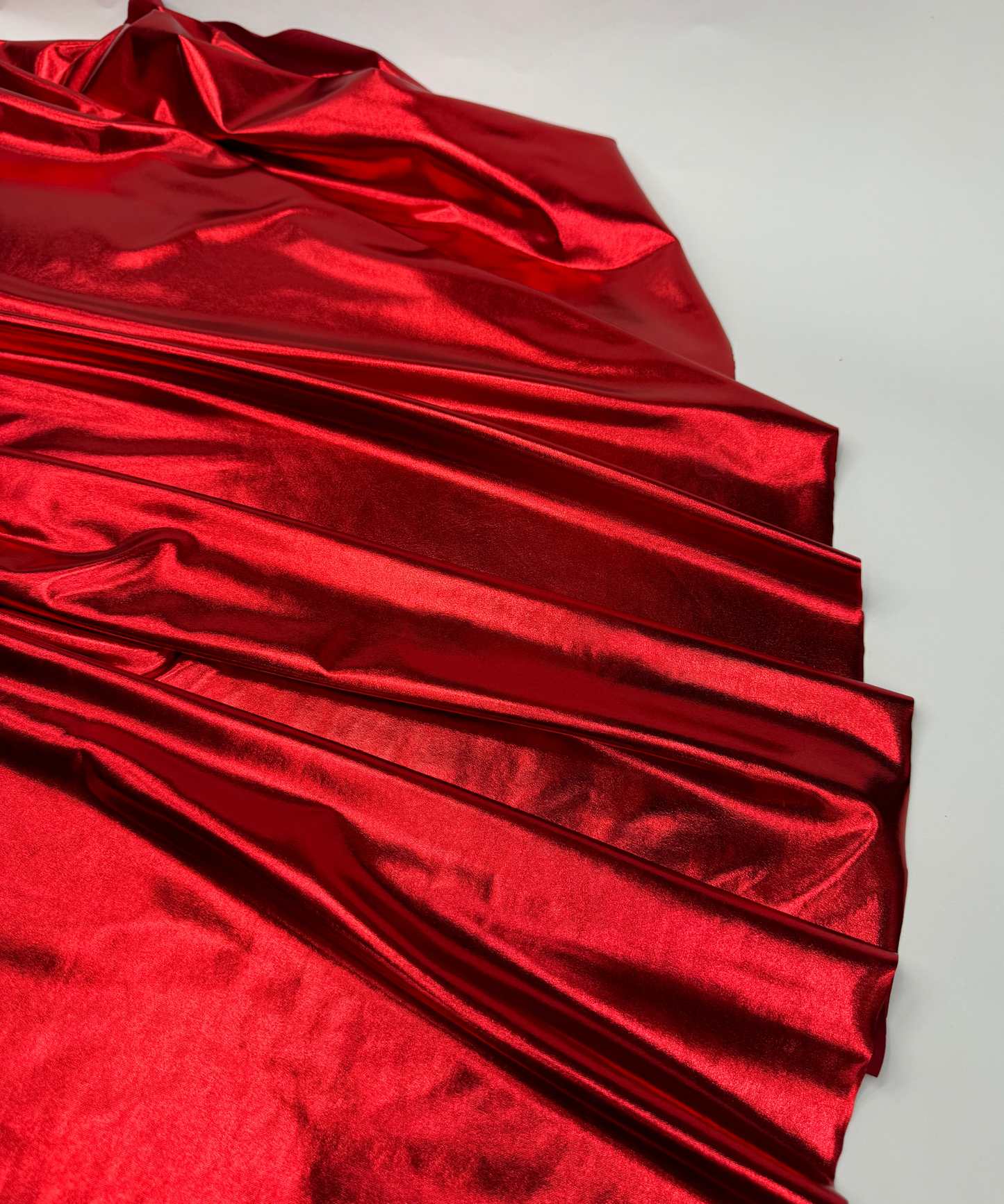 Red Metallic Stretch Foil Lame