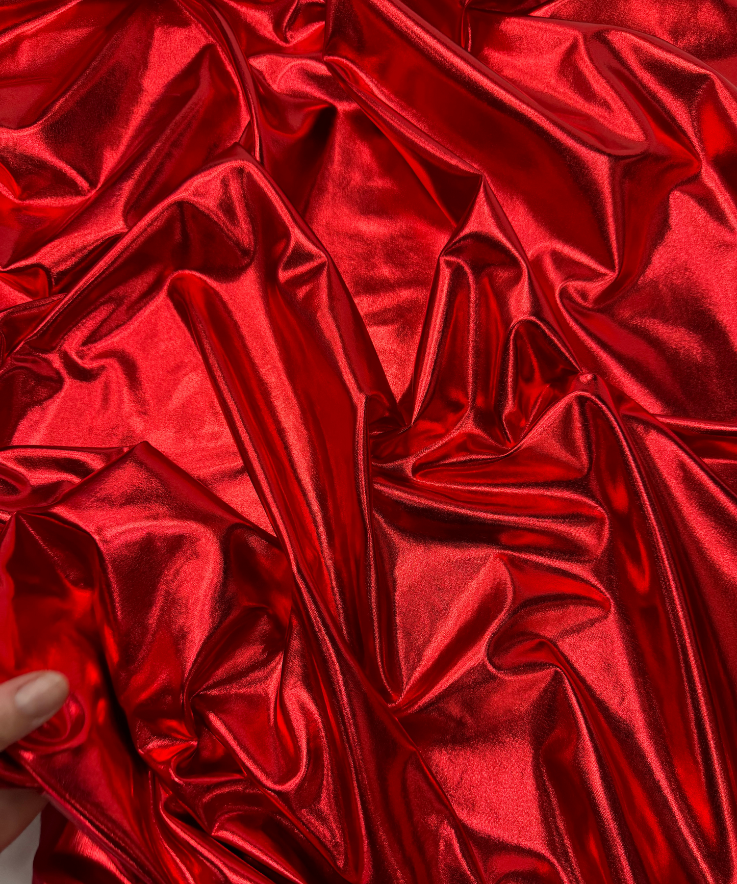 Red Metallic Stretch Foil Lame