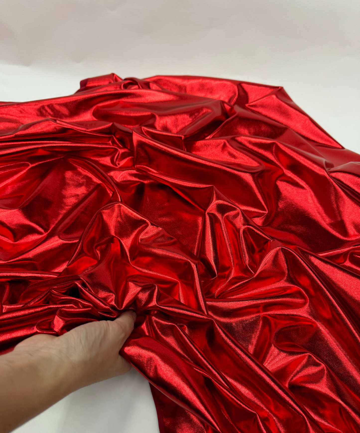 Red Metallic Stretch Foil Lame