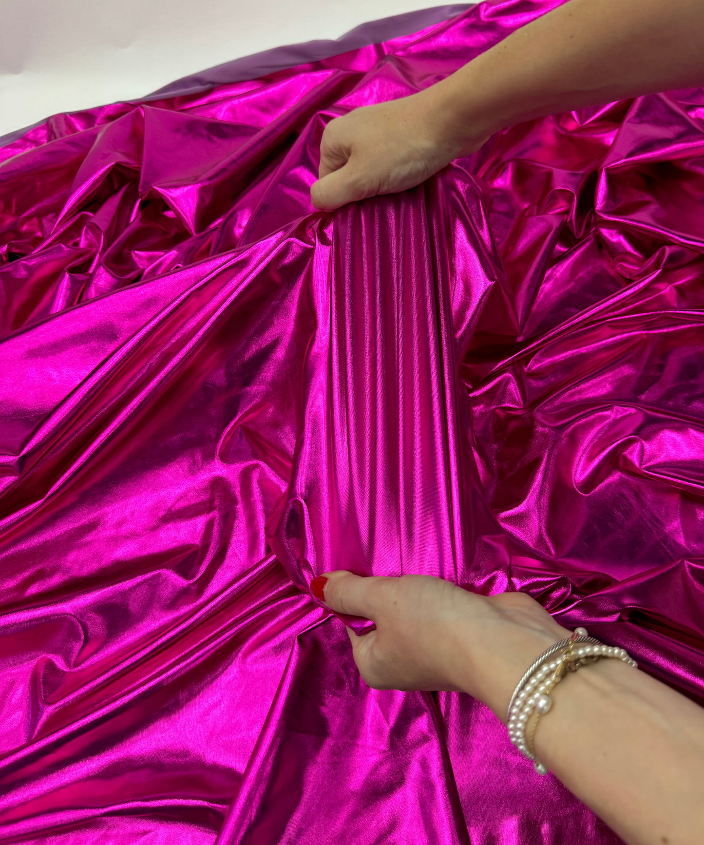 Fuchsia Metallic Stretch Foil Lame