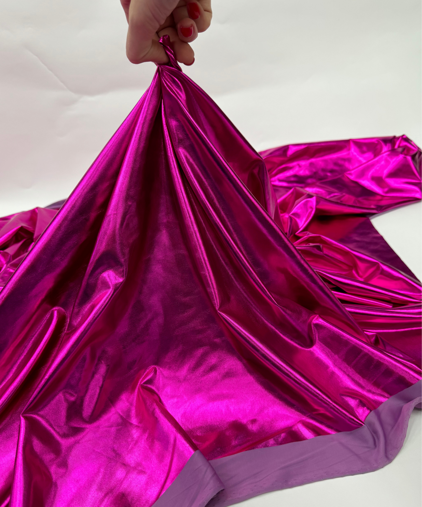 Fuchsia Metallic Stretch Foil Lame