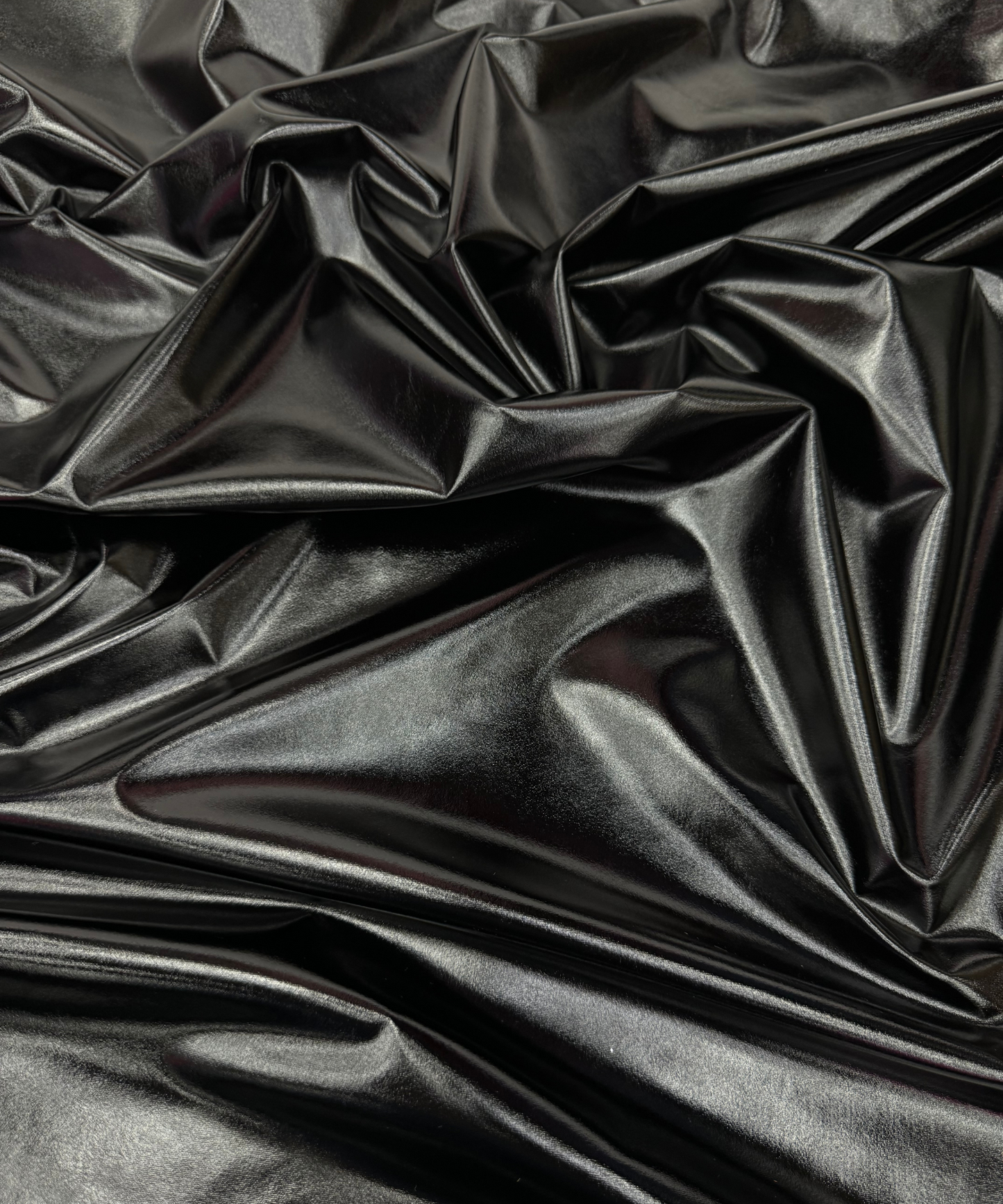 Black Metallic Stretch Foil Lame