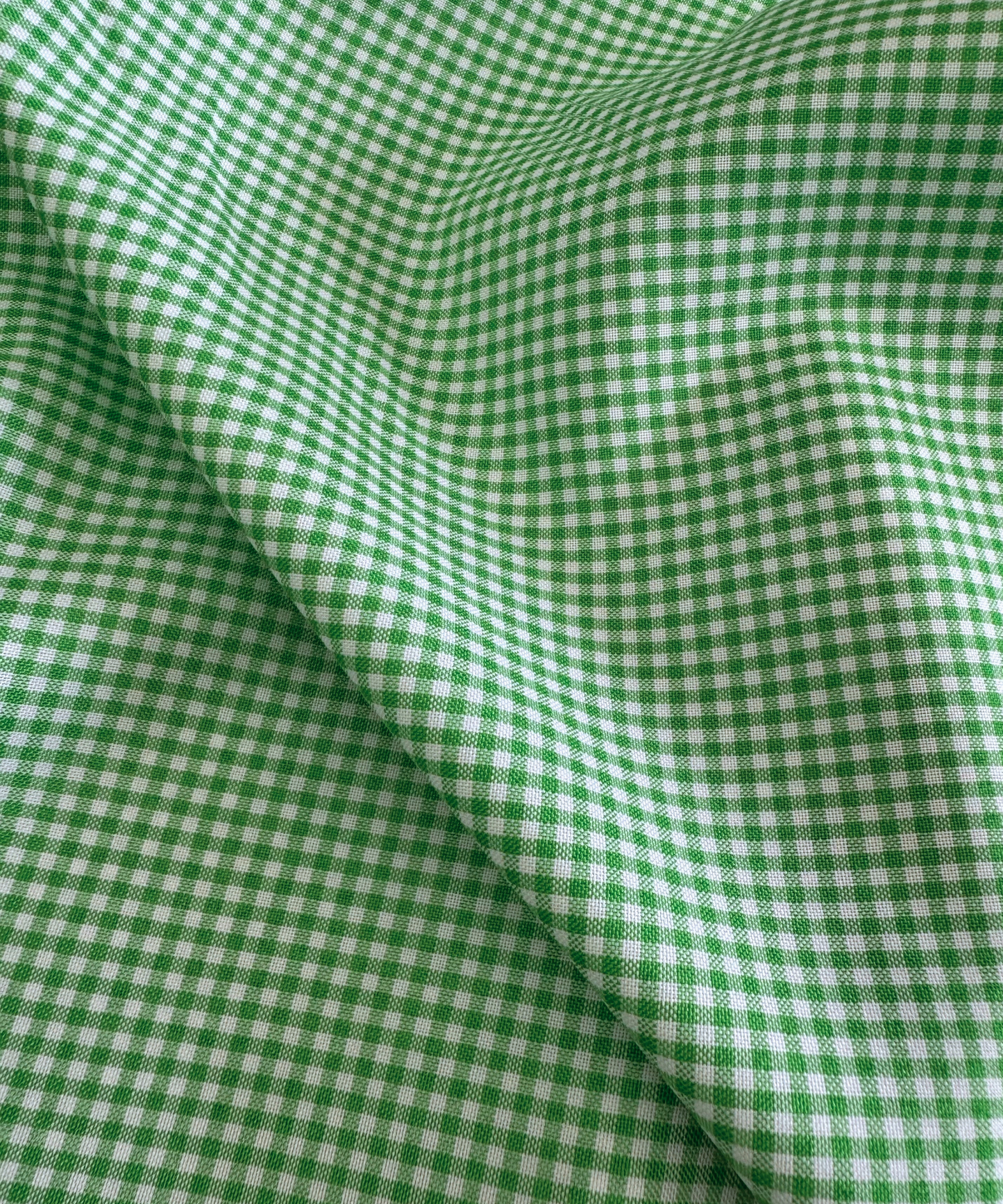 Lime Green 1/8" Gingham Shirting Poplin