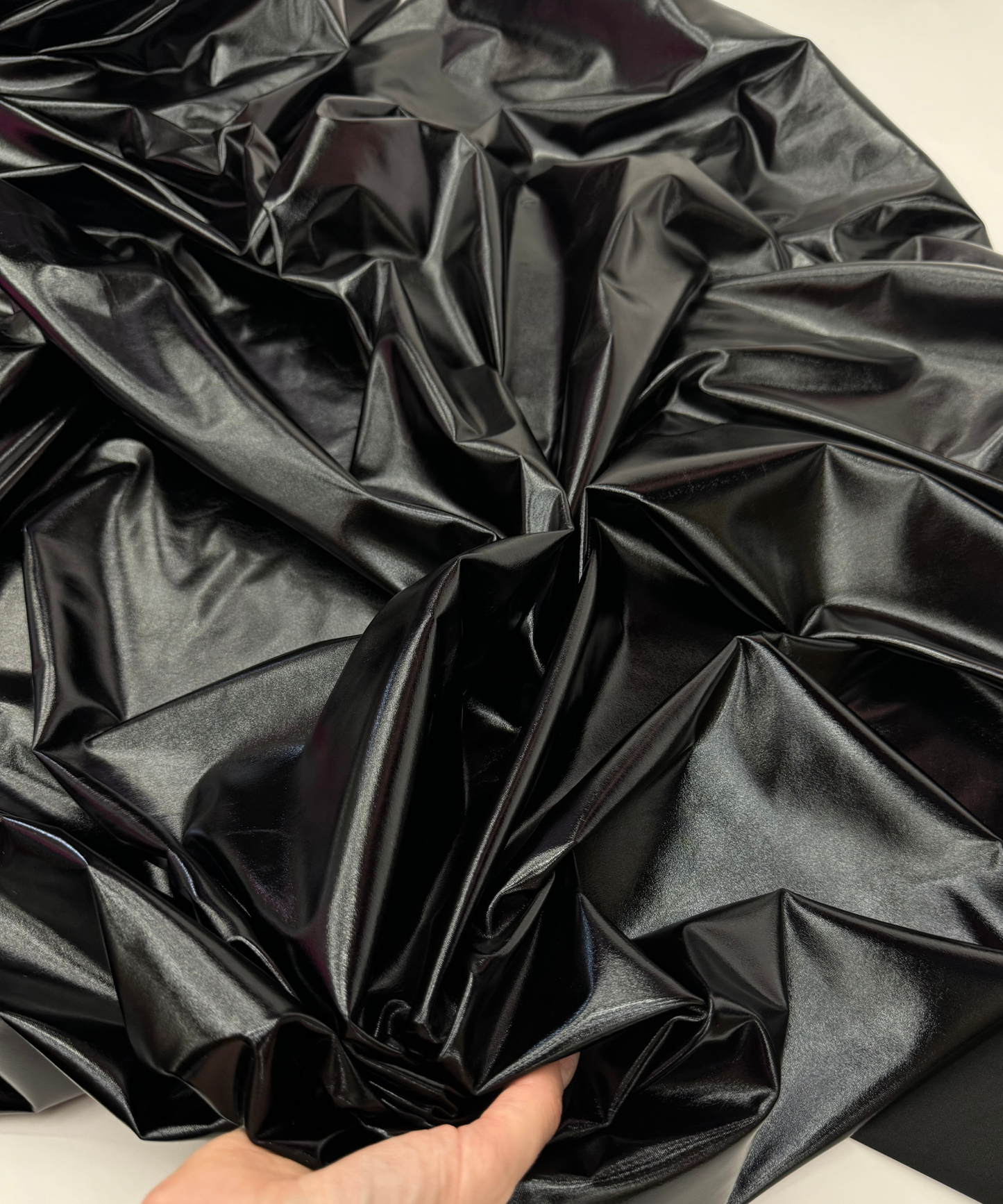Black Metallic Stretch Foil Lame