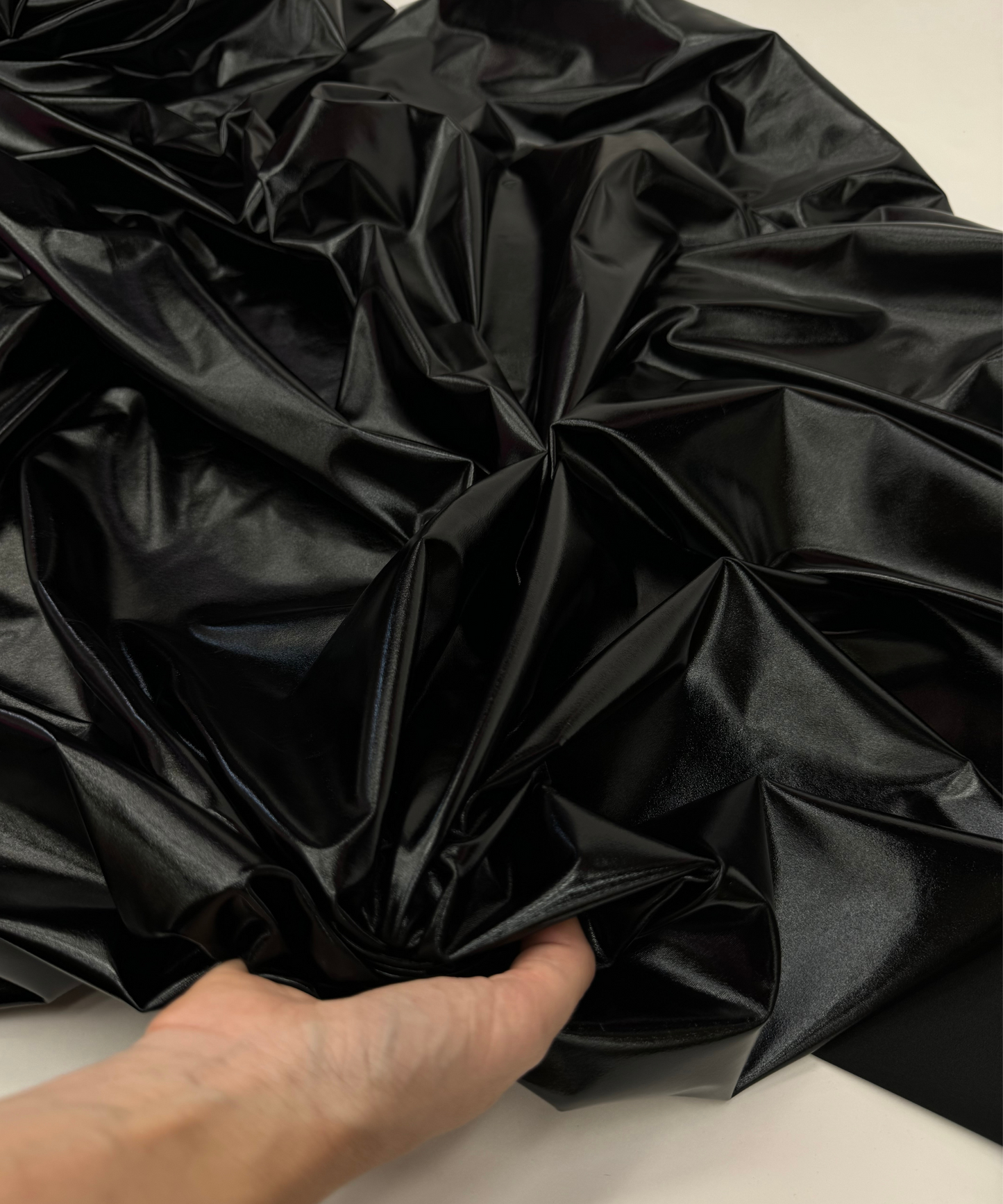 Black Metallic Stretch Foil Lame