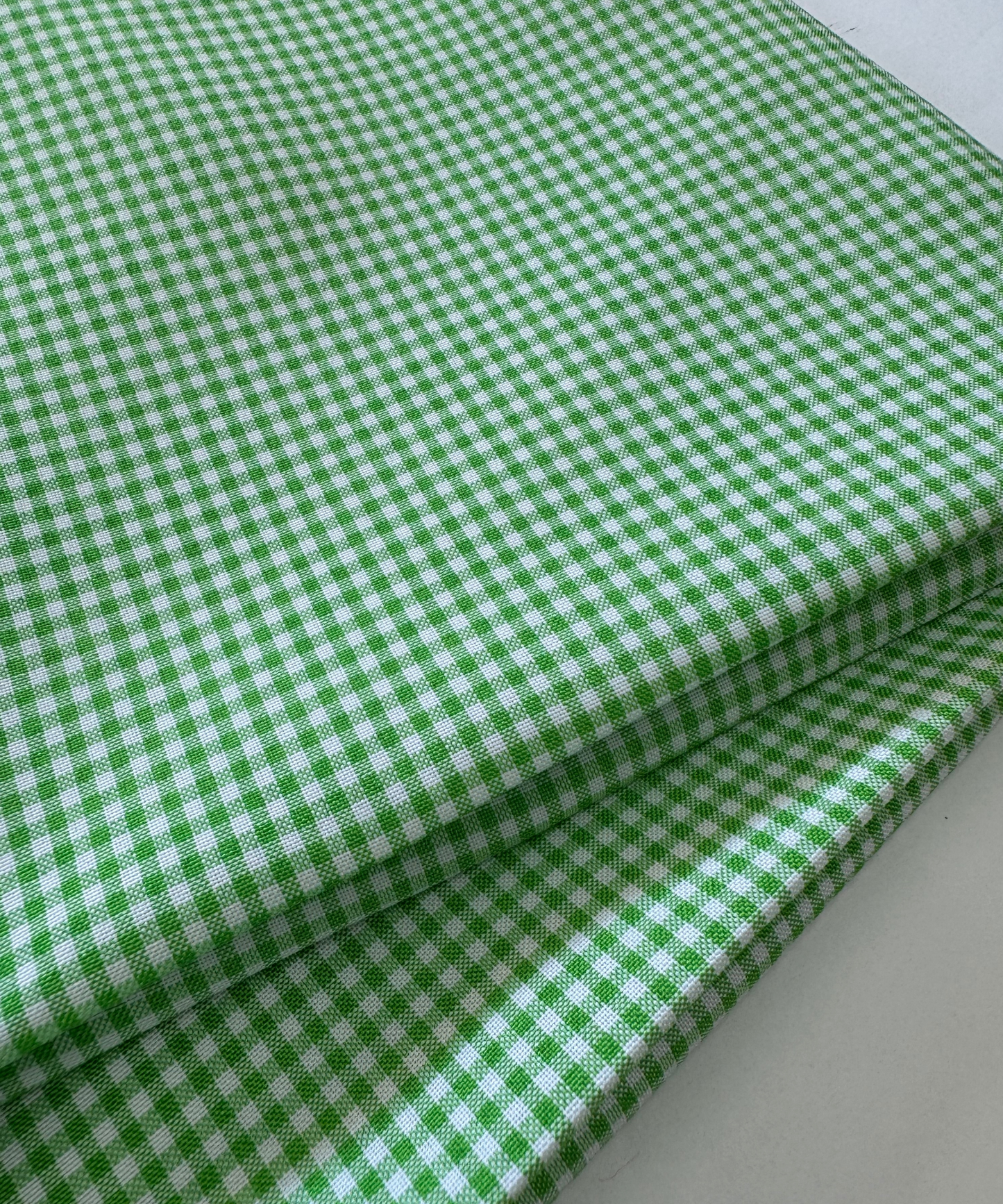 Lime Green 1/8" Gingham Shirting Poplin