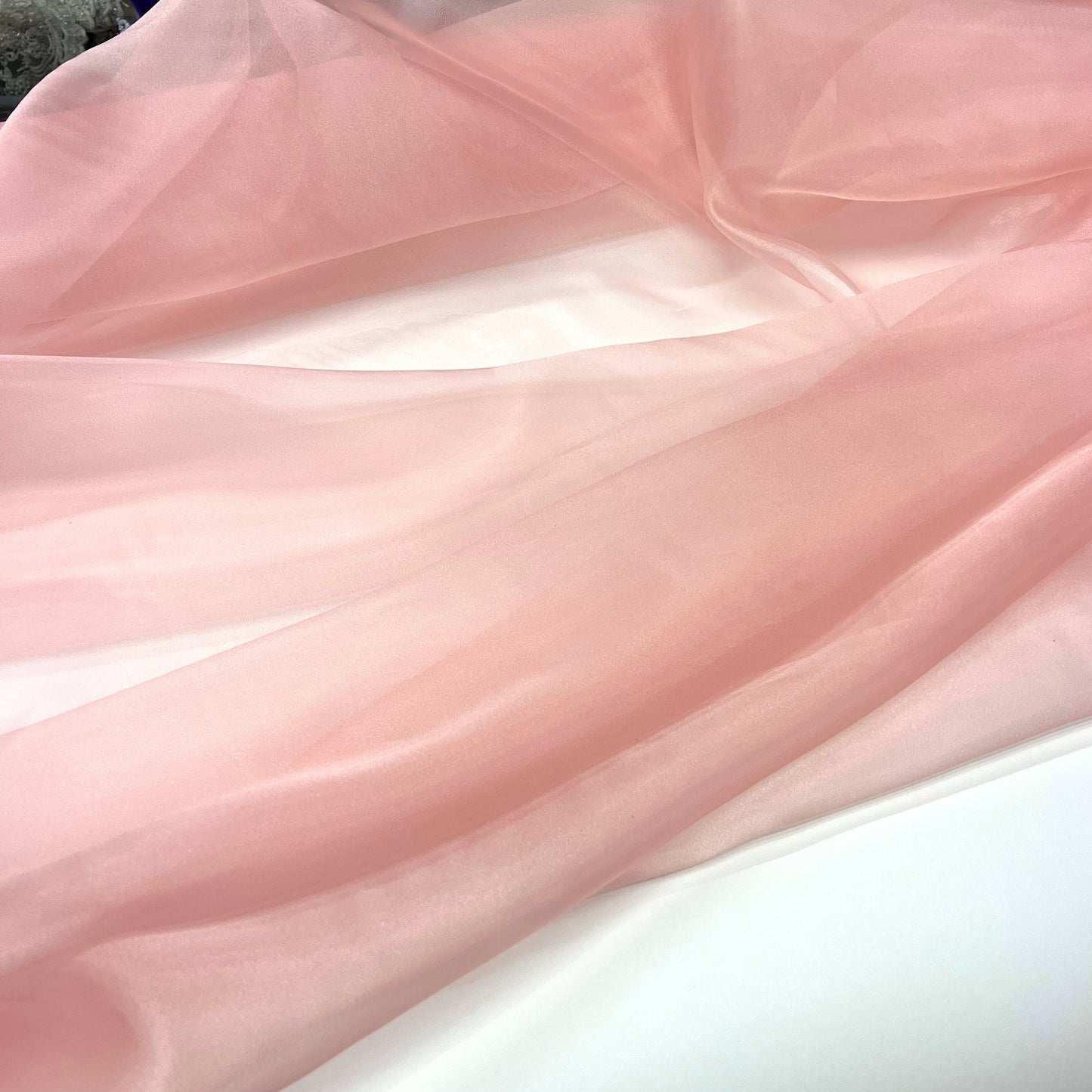 Blush Pink Crystal Organza