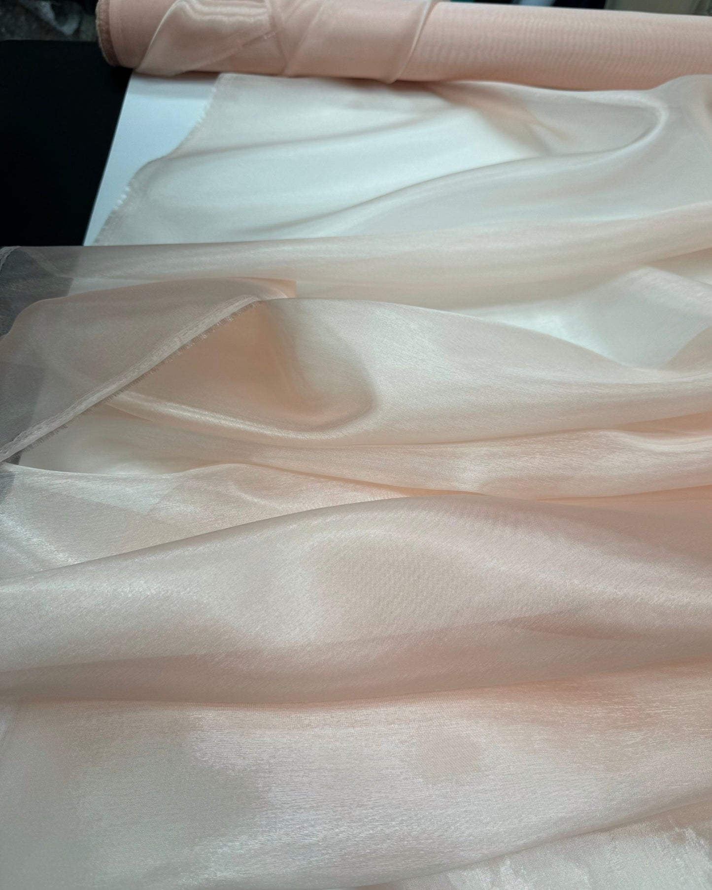 Peach Crystal Organza