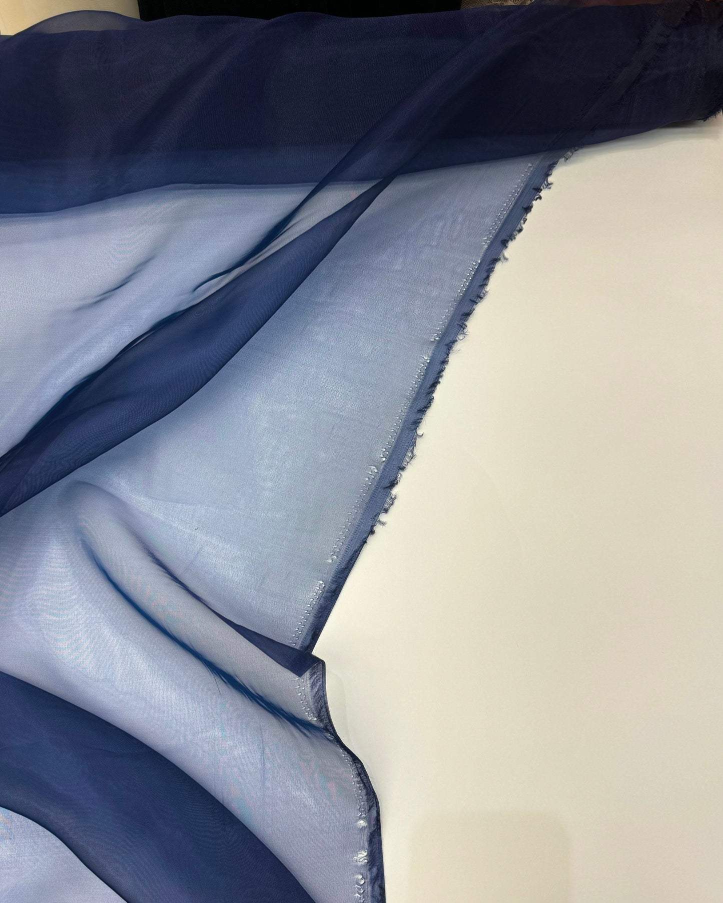 Navy Blue Crystal Organza