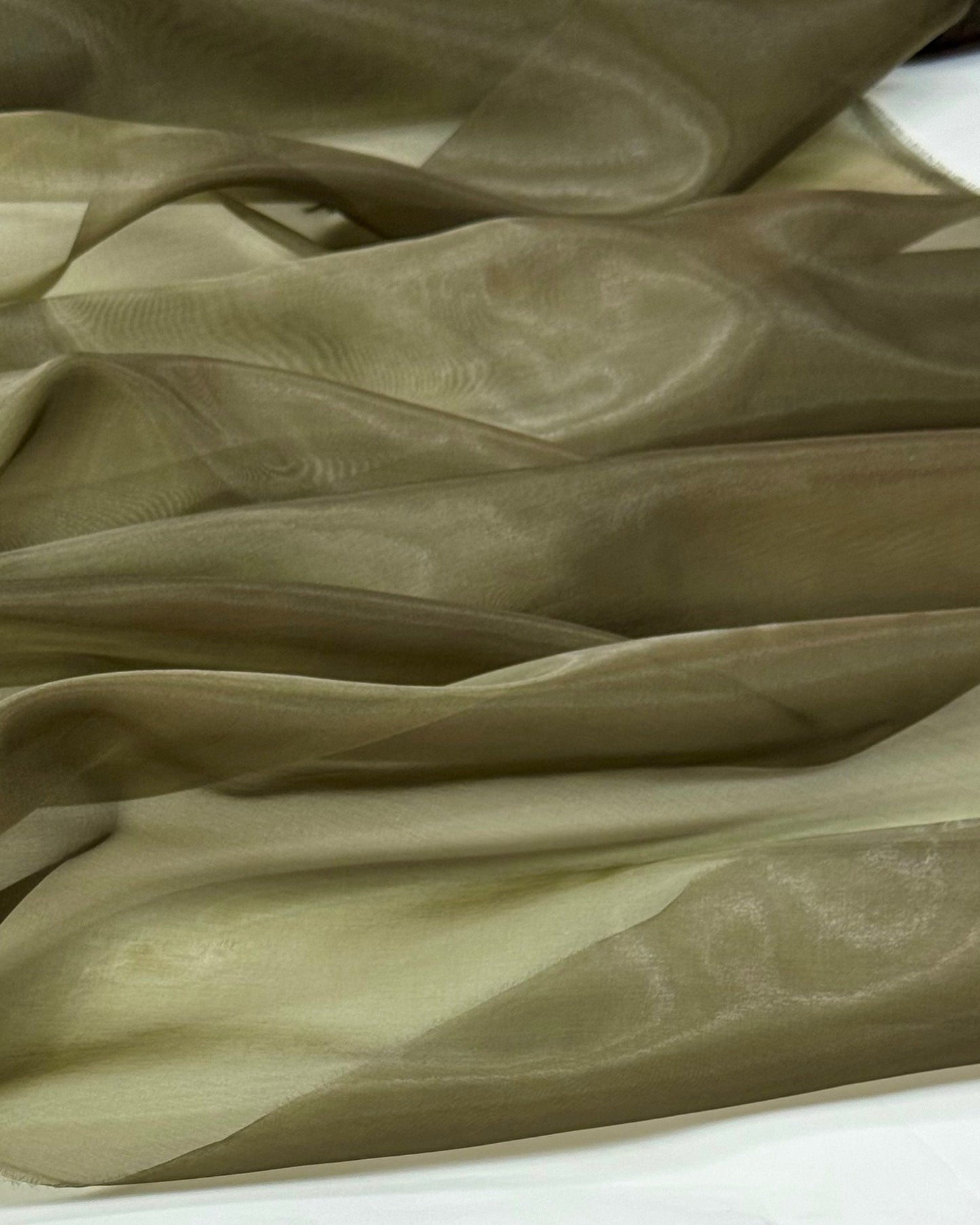 Olive Crystal Organza