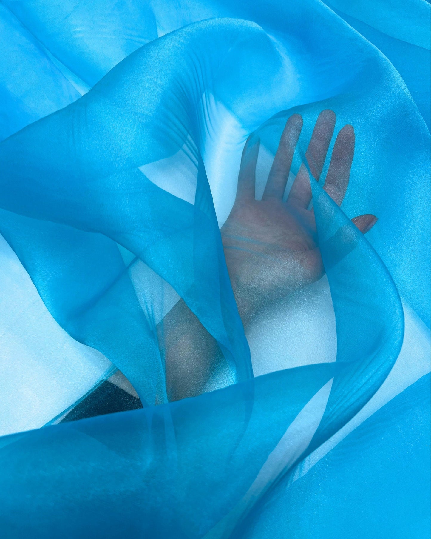 Turquoise Crystal Organza