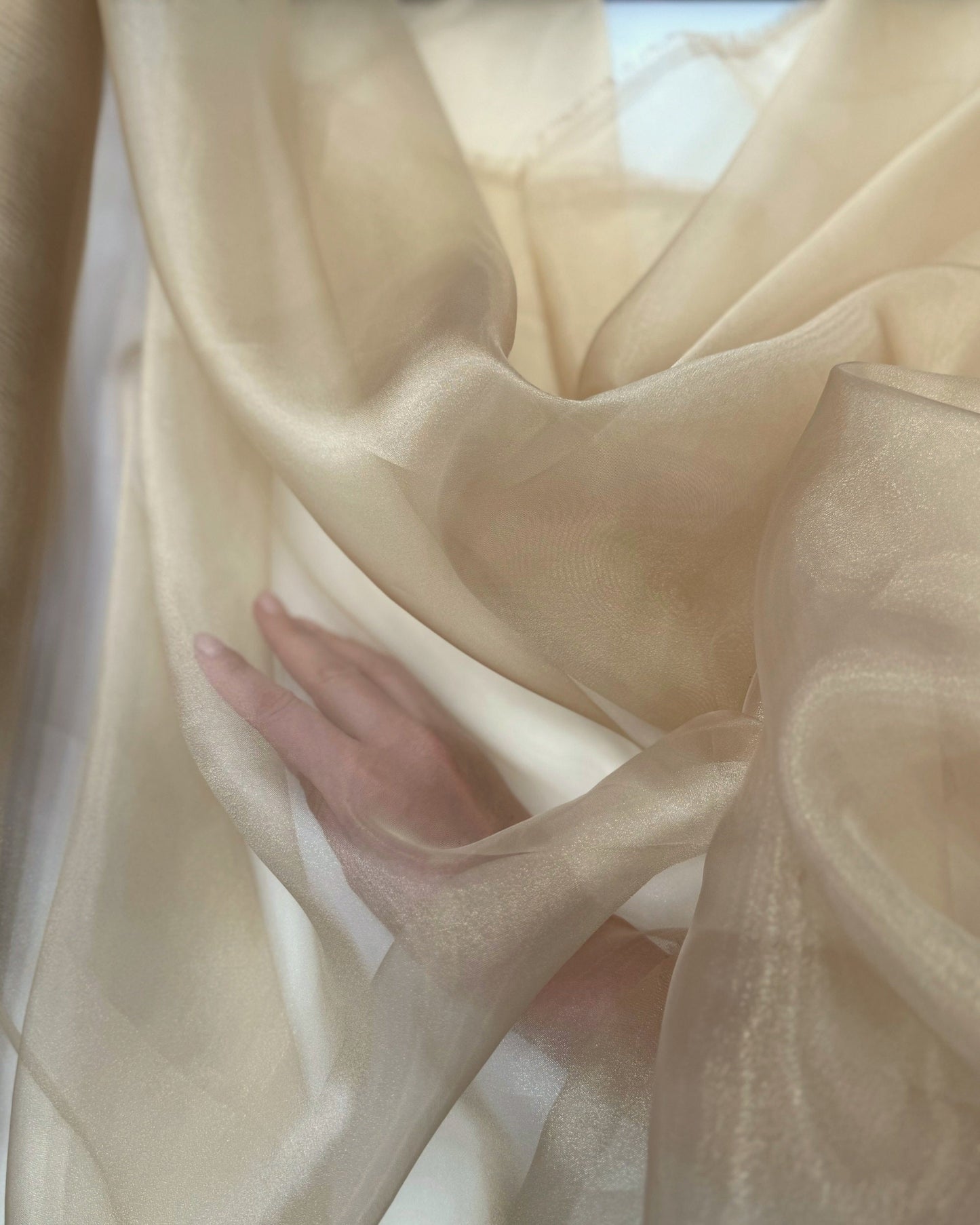 Light Gold Crystal Organza