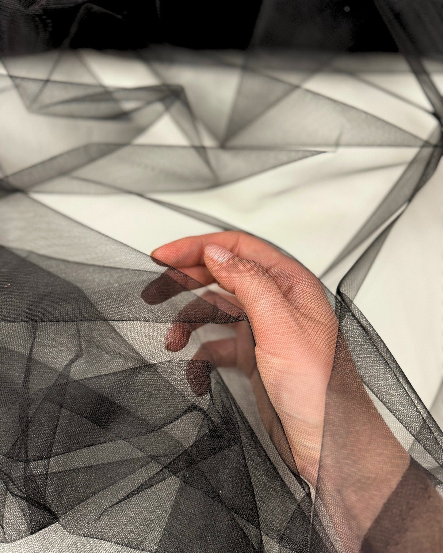 Black Stretch Netting Fabric