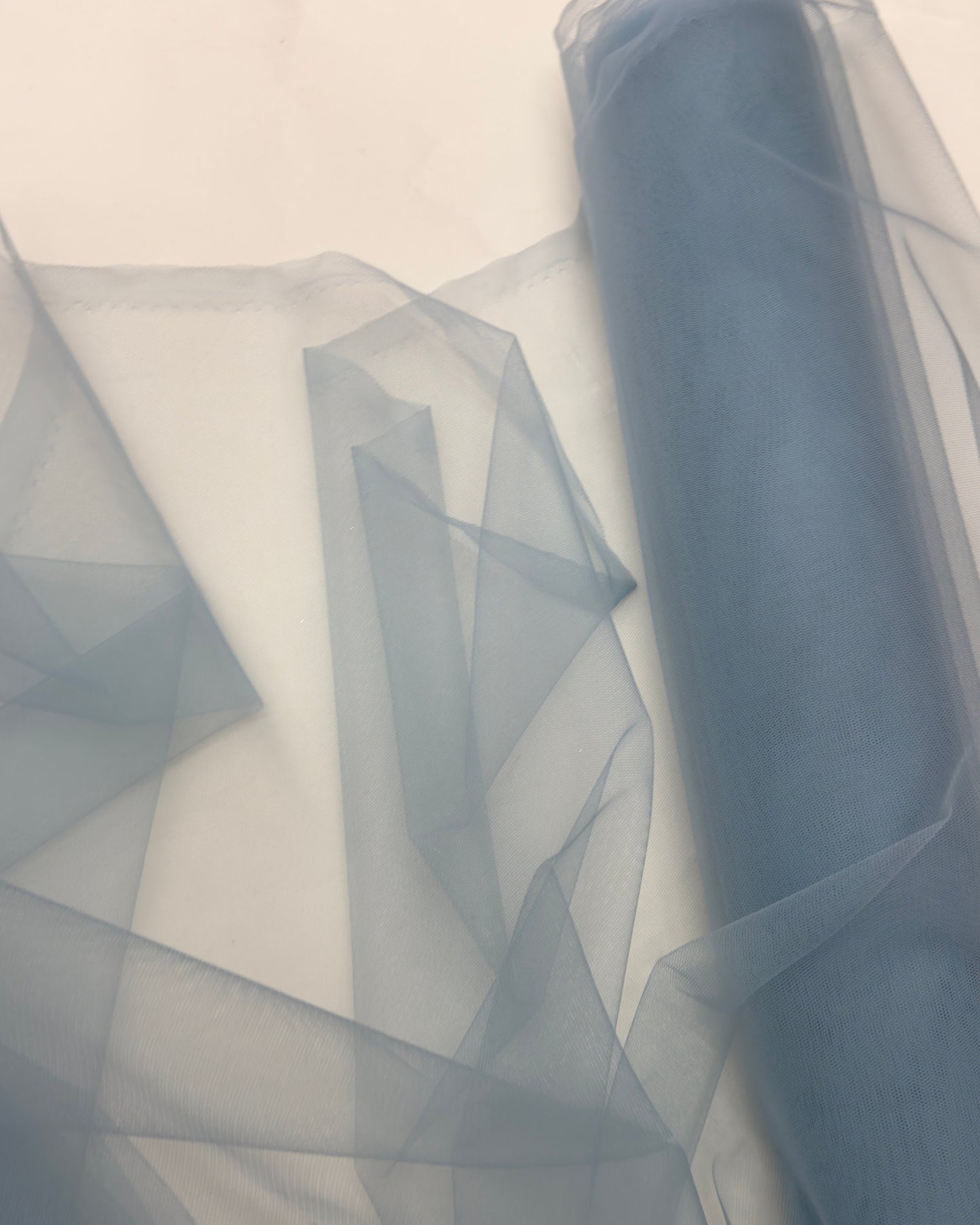 Dusty Blue Stretch Netting Fabric