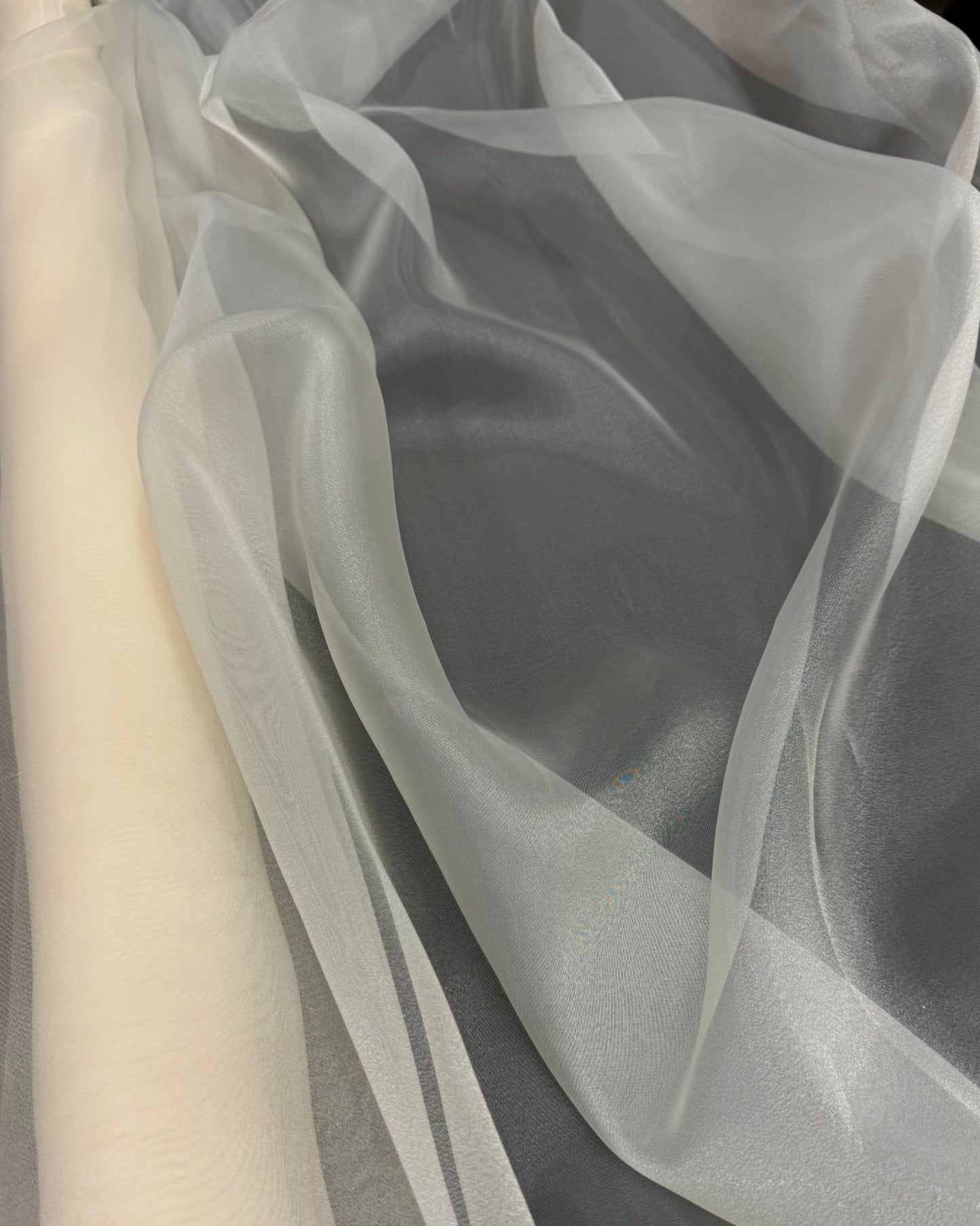 Ivory Crystal Organza