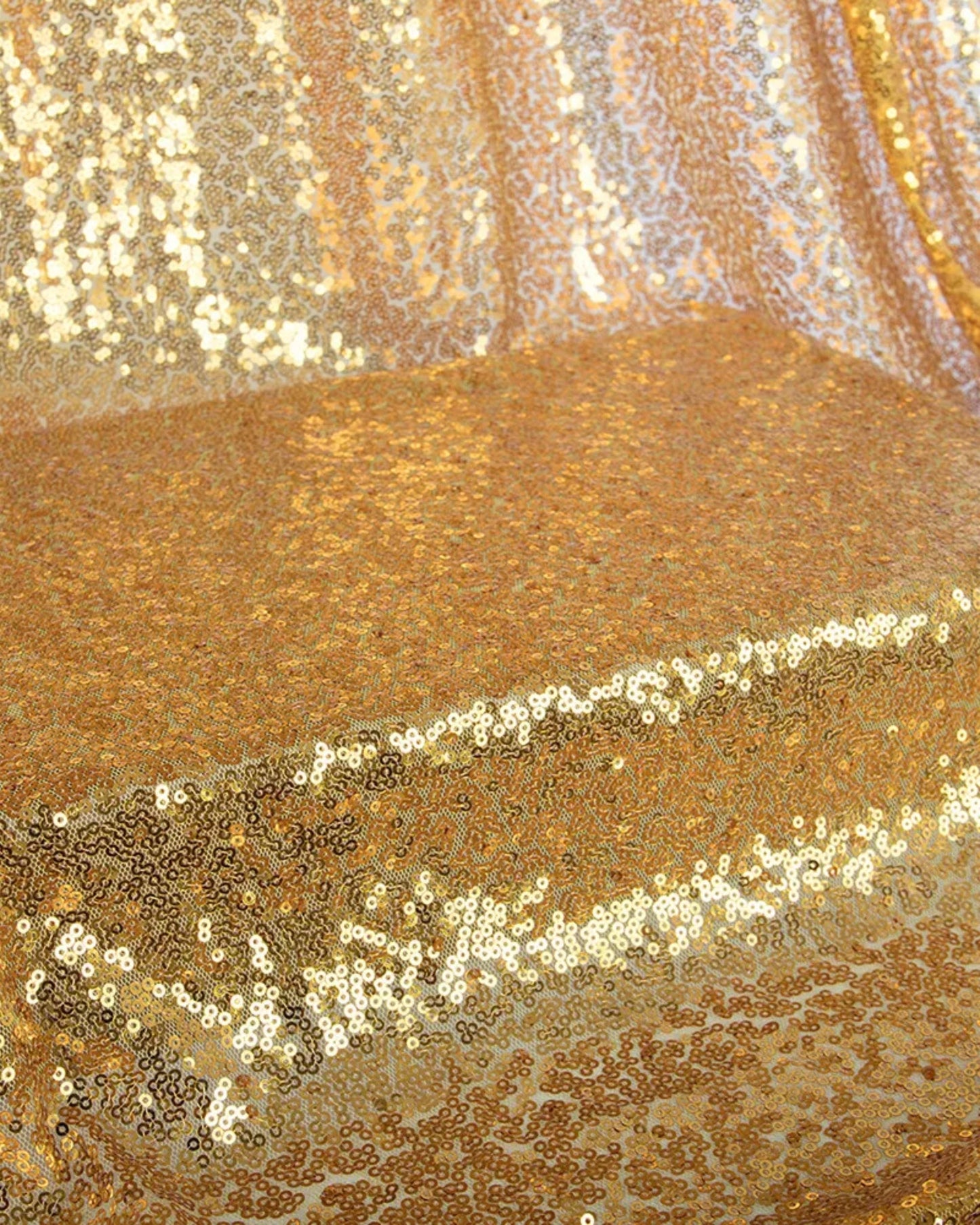 Gold Glitz Sequins Mesh Fabric