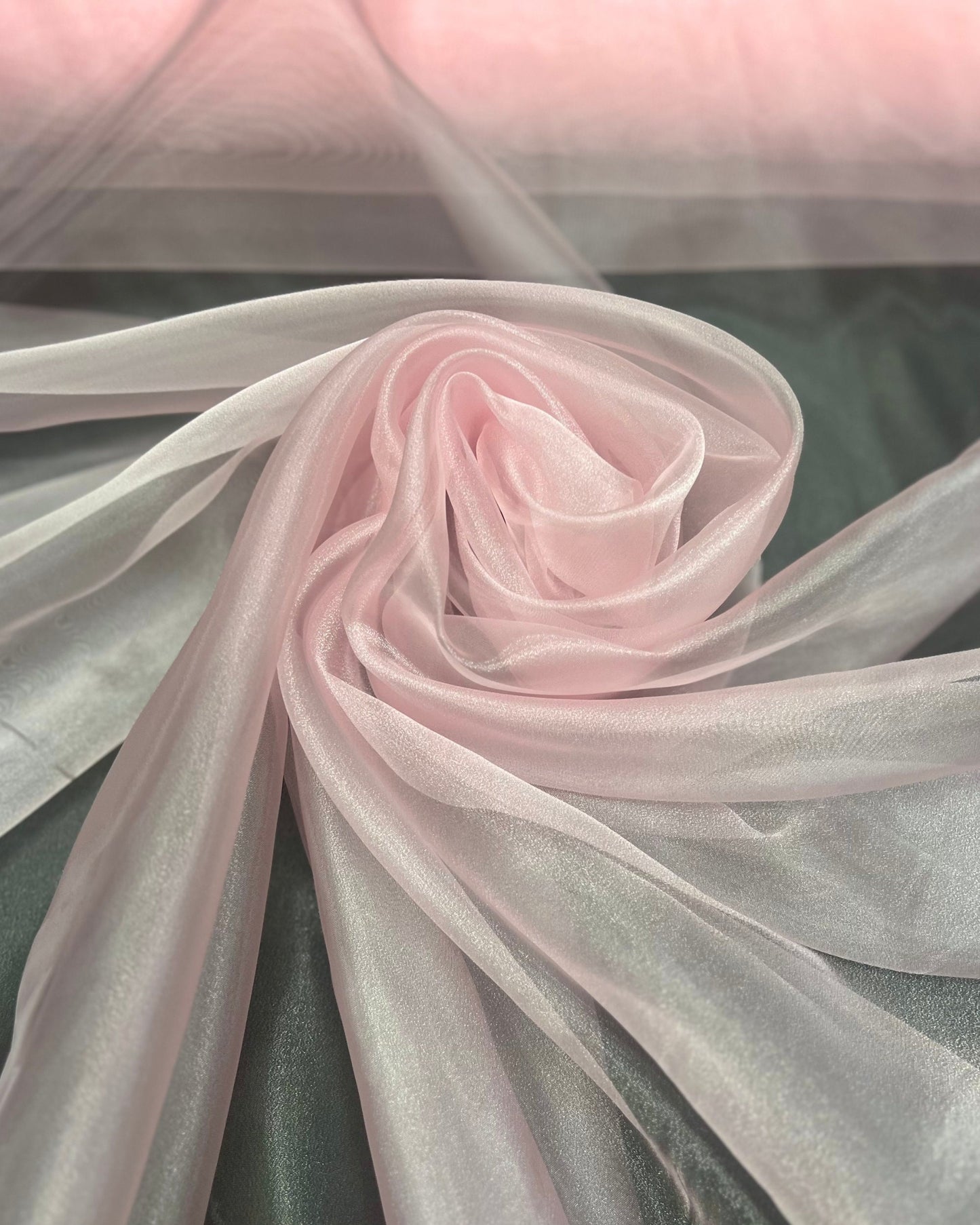 Baby Pink Crystal Organza
