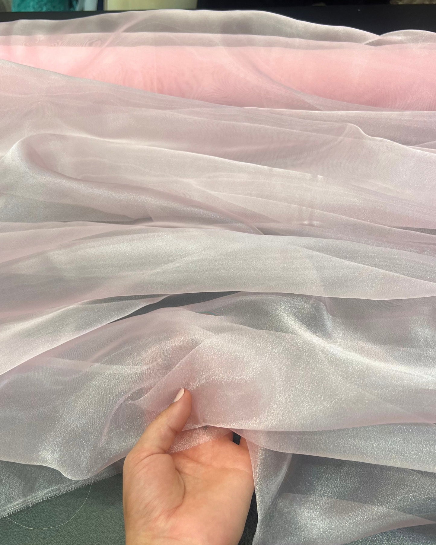 Baby Pink Crystal Organza