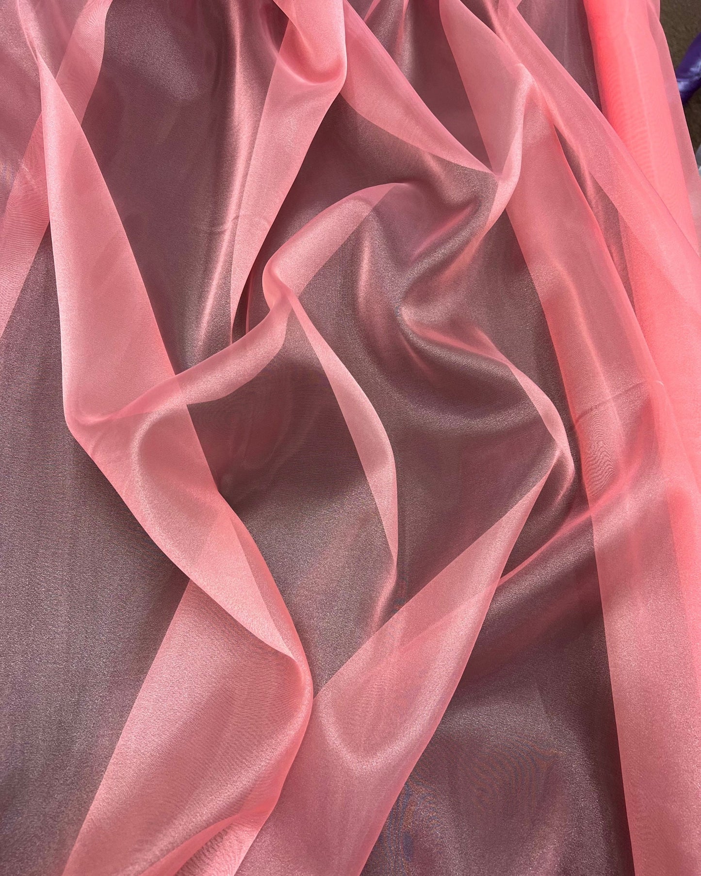 Coral Crystal Organza