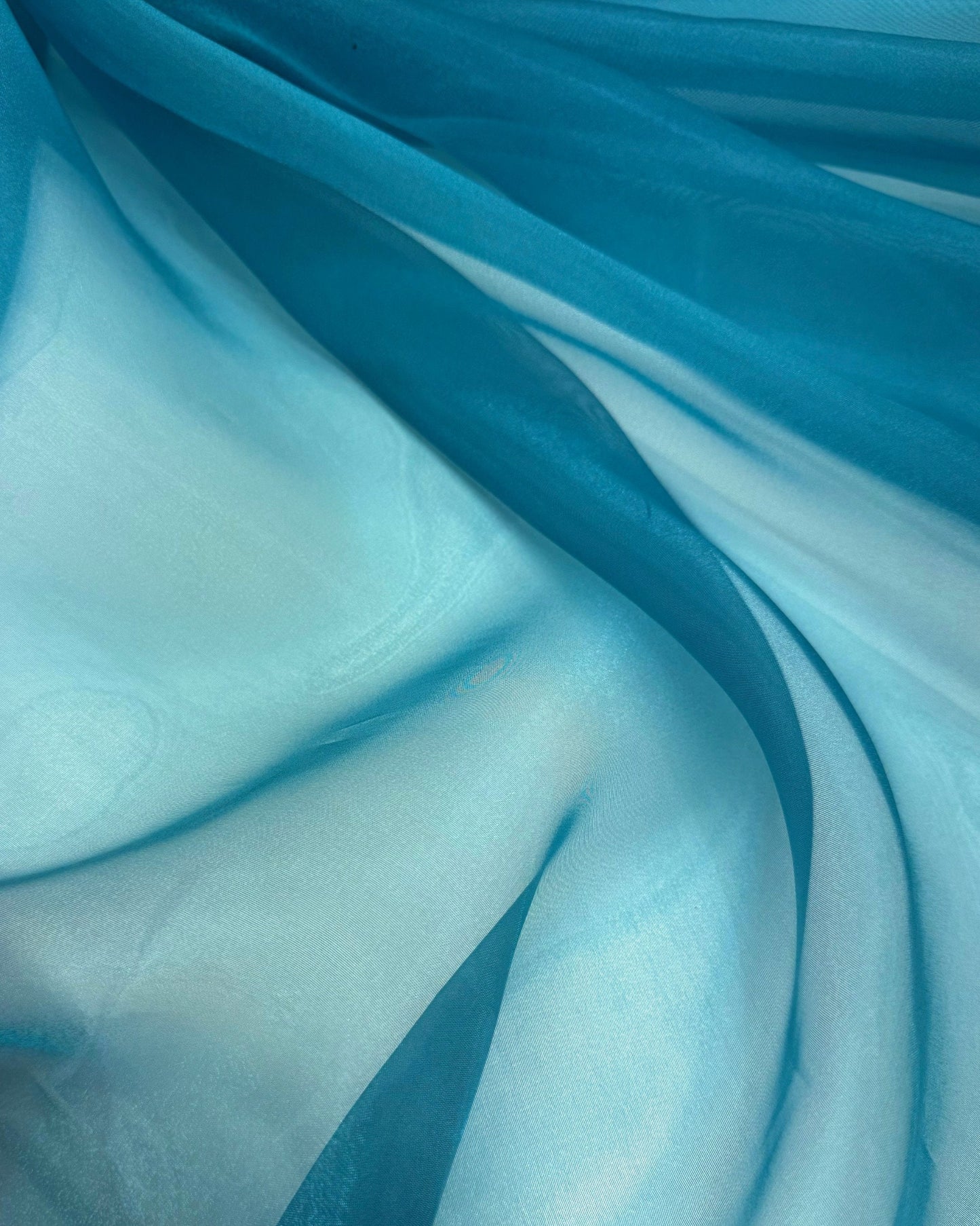 Teal Crystal Organza