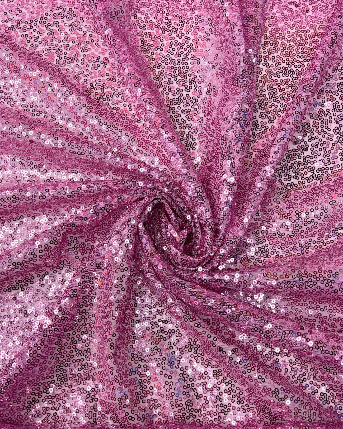 Pink Glitz Sequins Mesh Fabric