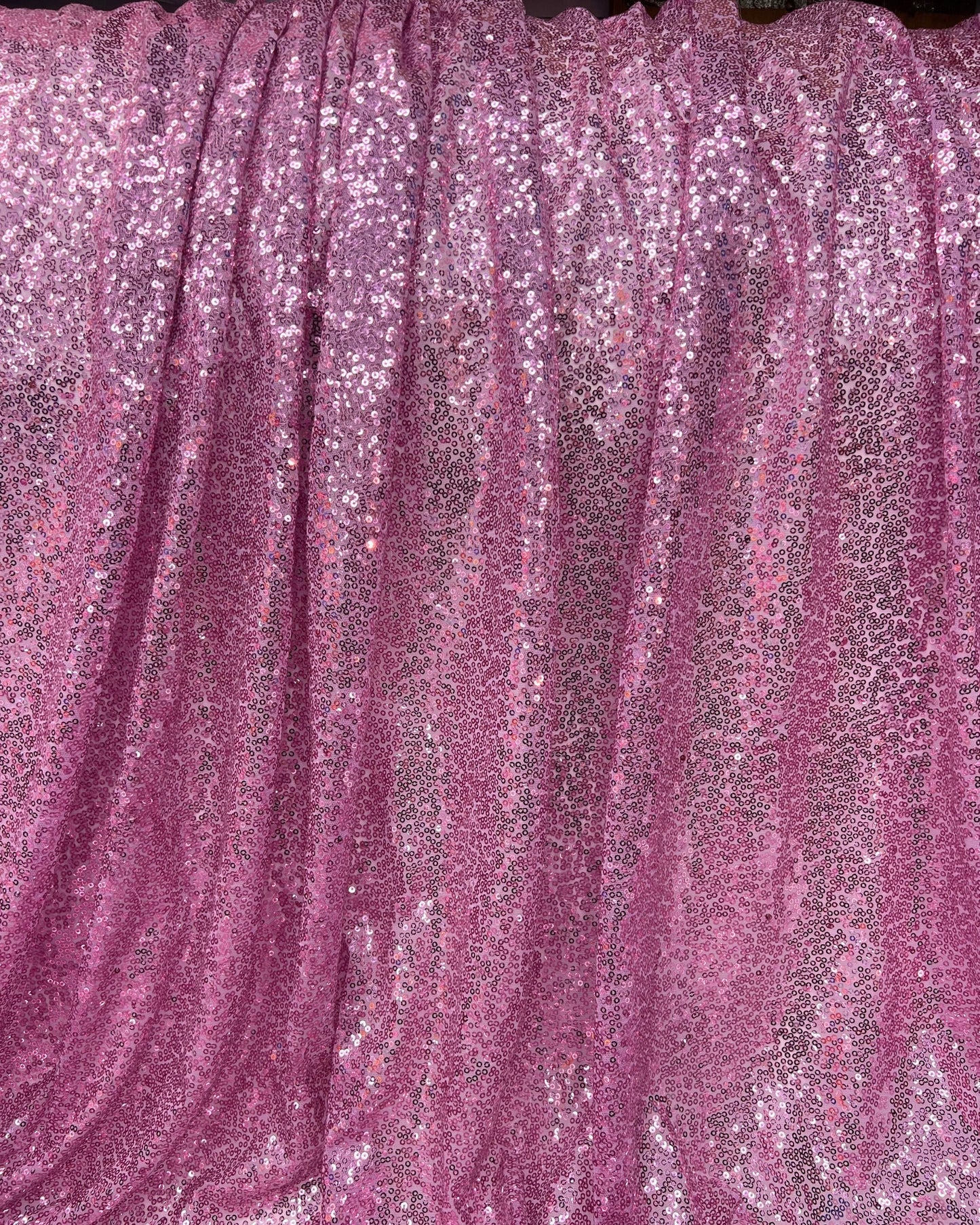 Pink Glitz Sequins Mesh Fabric