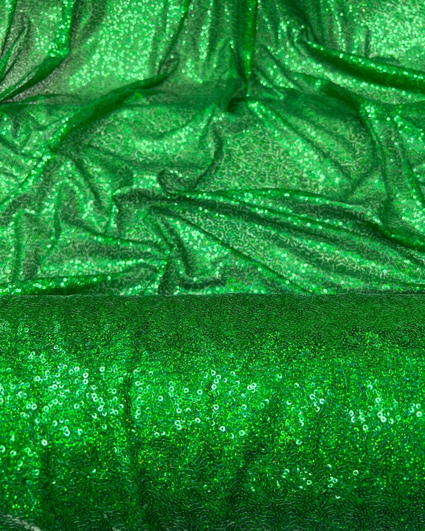 Green Glitz Sequins Mesh Fabric