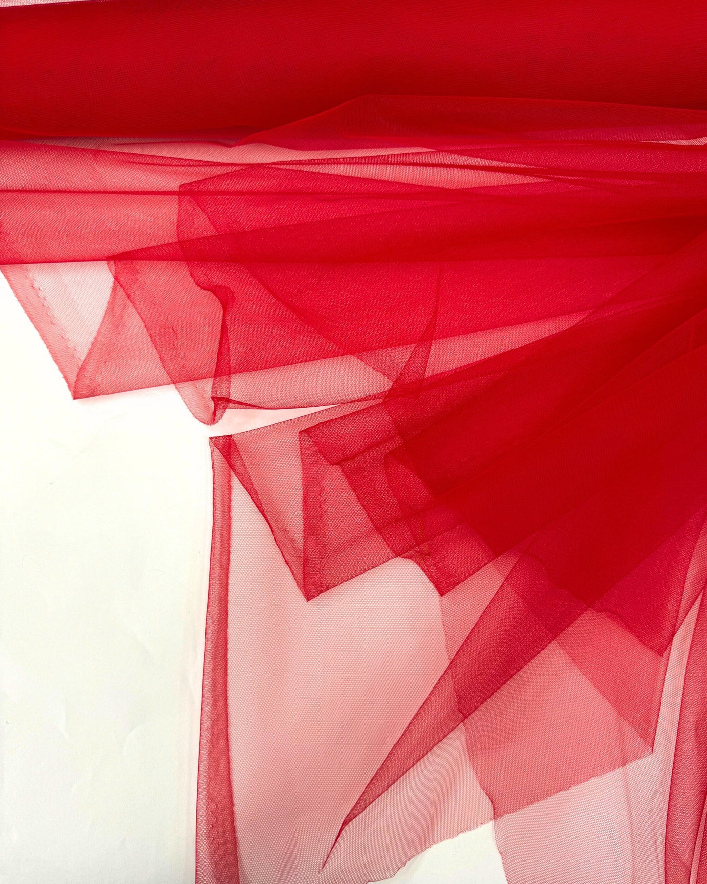 Red Stretch Netting Fabric