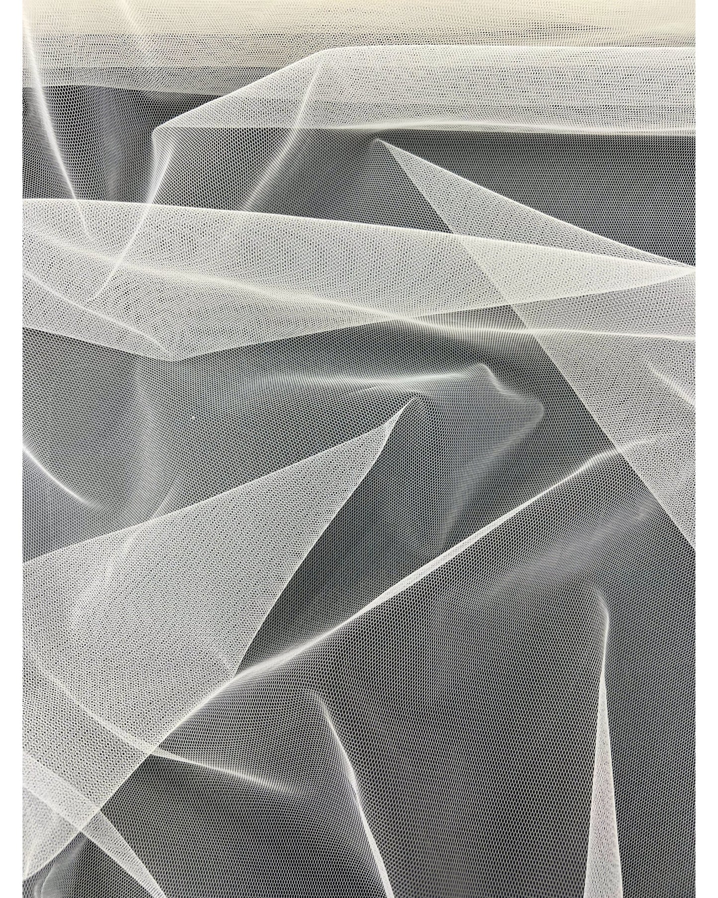 Ivory Stretch Netting Fabric