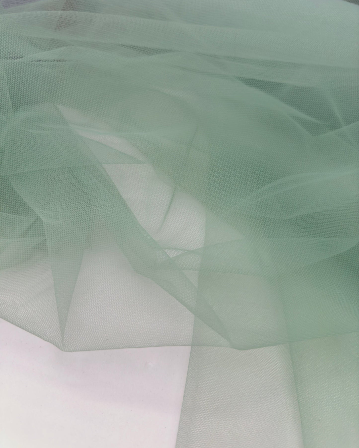 Sage Green Stretch Netting Fabric