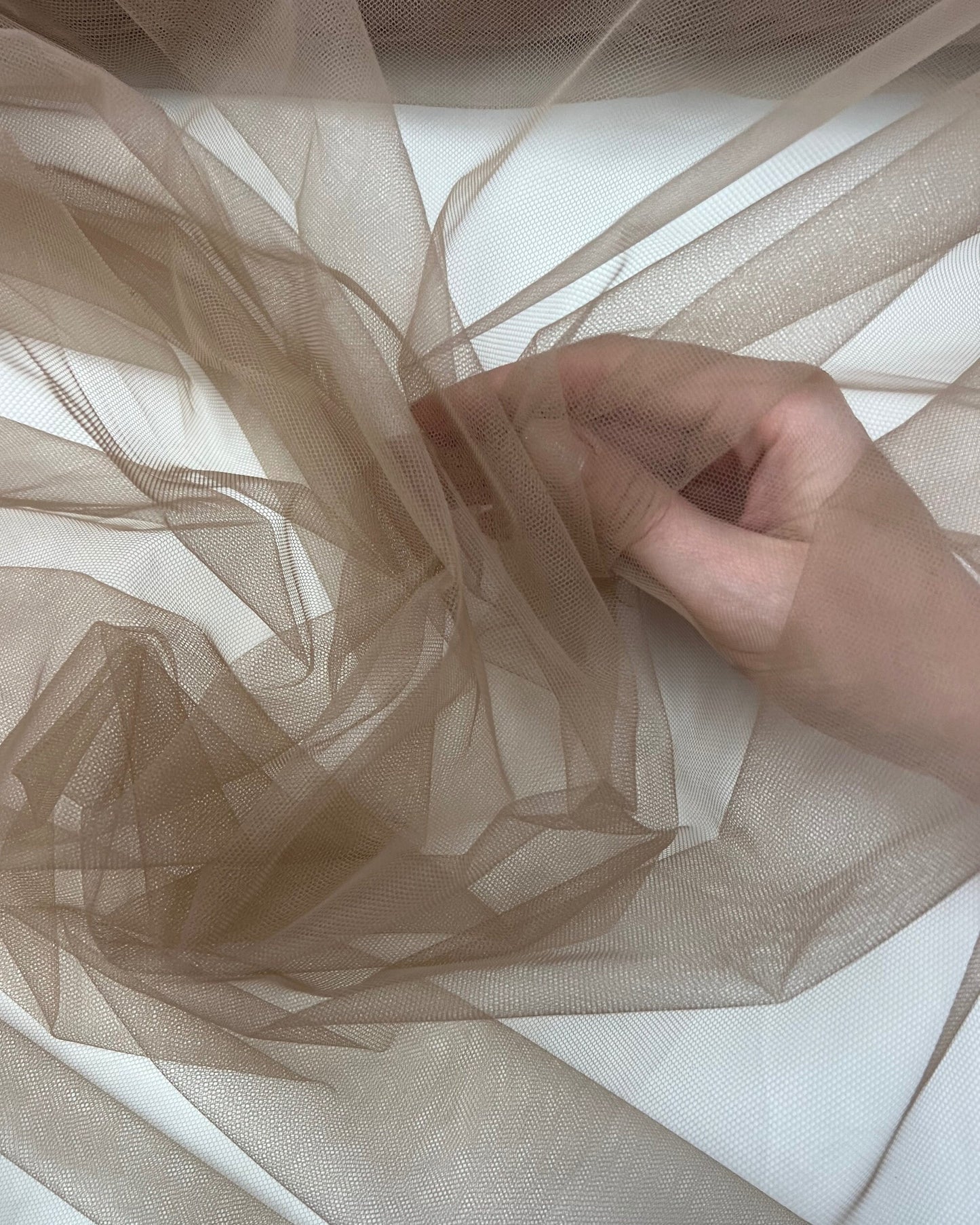 Dark Nude Stretch Netting Fabric