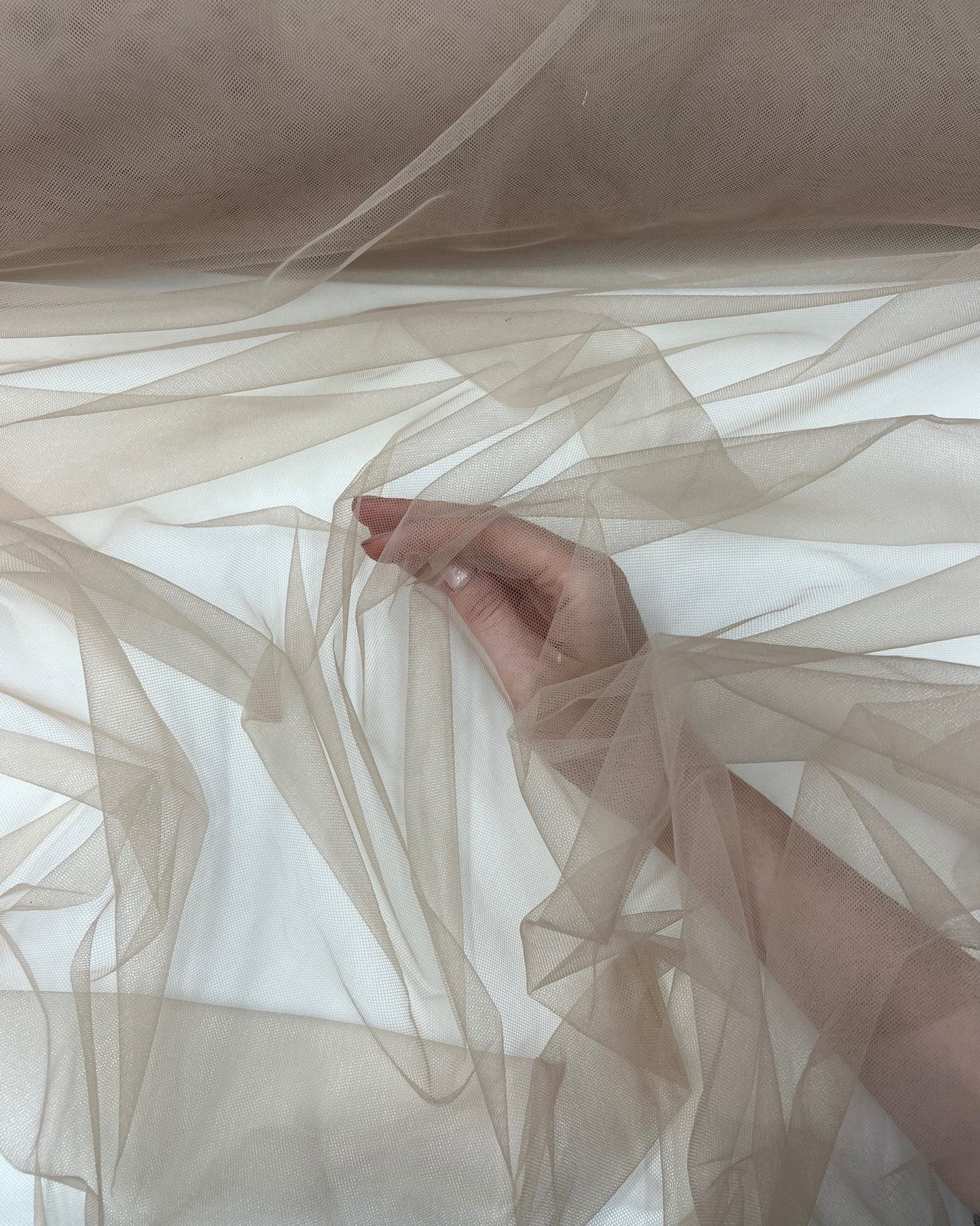medium nude stretch tulle