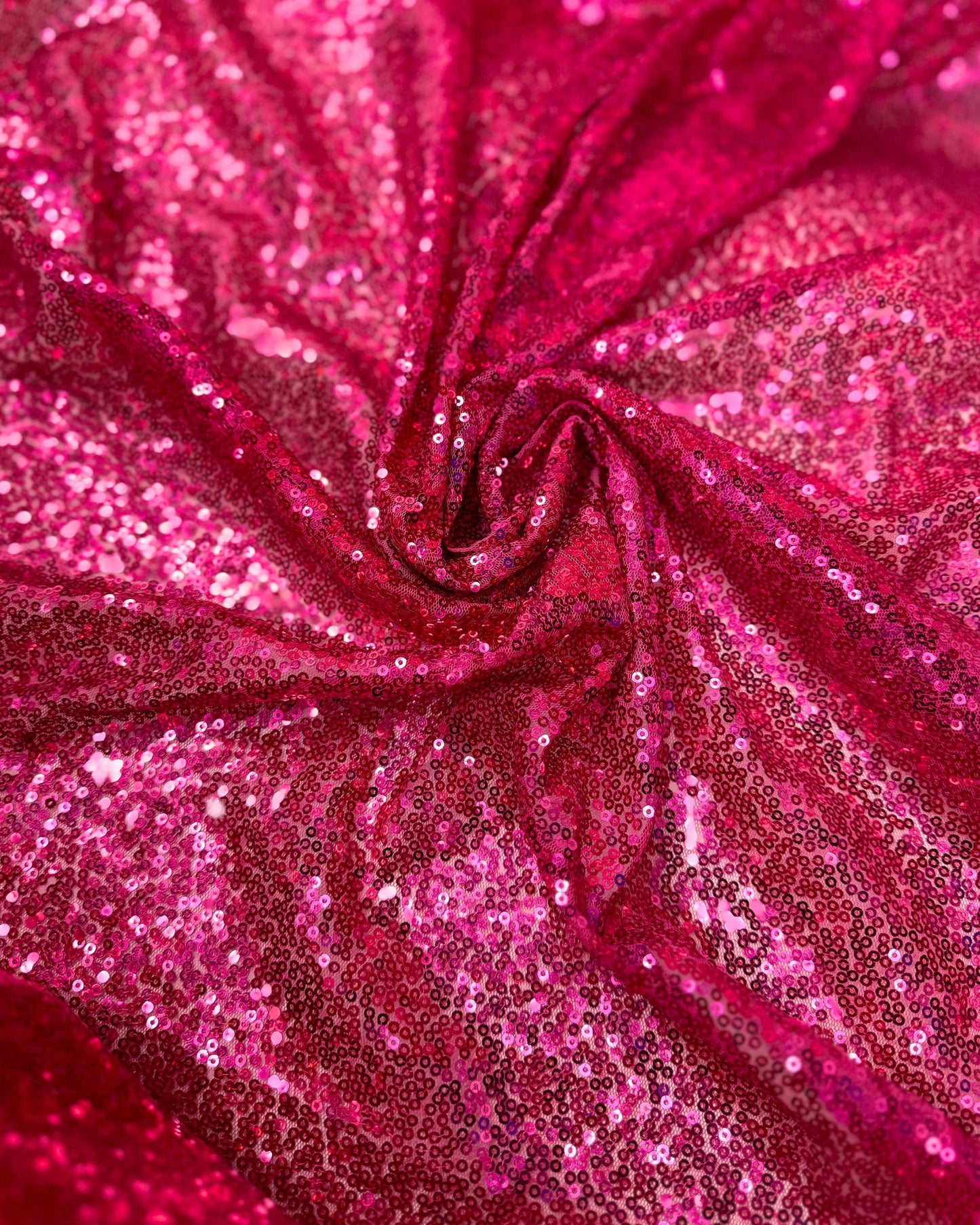 Fuchsia Glitz Sequins Mesh Fabric