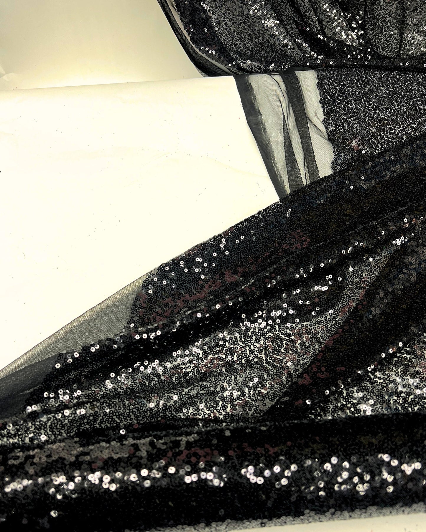 Black Glitz Sequins Mesh Fabric