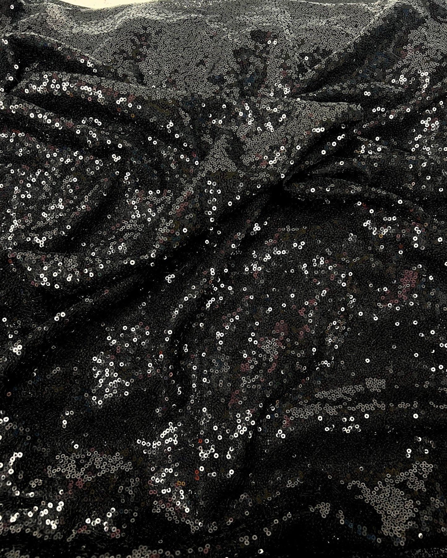 Black Glitz Sequins Mesh Fabric